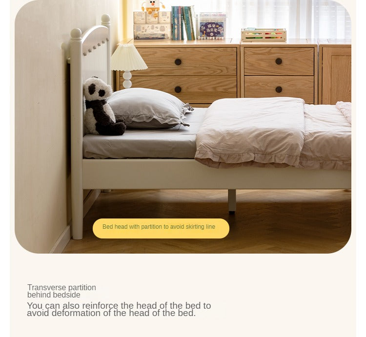 Modern Poplar Solid Wood Kids Bed - Sturdy, Safe & Eco-Friendly for Boys & Girls Bedroom, Nursery or Guest Room