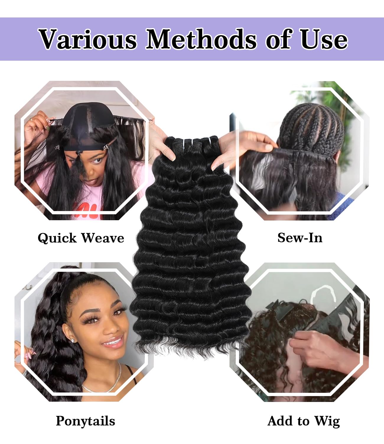 FASHION PLUS 100% Raw Human Hair Bundles - Loose Deep Wave 18 & 20 Inch (2 Bundles) for Natural Look & Styling | Perfect for Weaves, Wigs & Hair Extensions