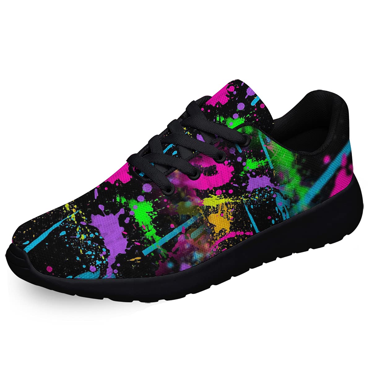 Sonzj-II Unisex Tennis Shoes - Athletic Fashion Neon Splatter Paint Sneakers for Women & Men | Gym, Walking, Running, Hiking & Travel | Perfect for Workouts, Jogging & Outdoor Activities