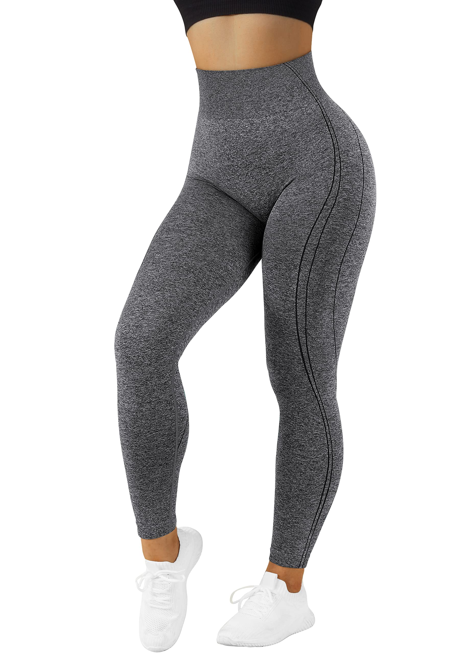MOSHENGQI High Waisted Butt Lifting Workout Leggings for Women - Seamless Tummy Control Yoga Pants with Contour Design - Perfect for Gym, Running & Everyday Wear