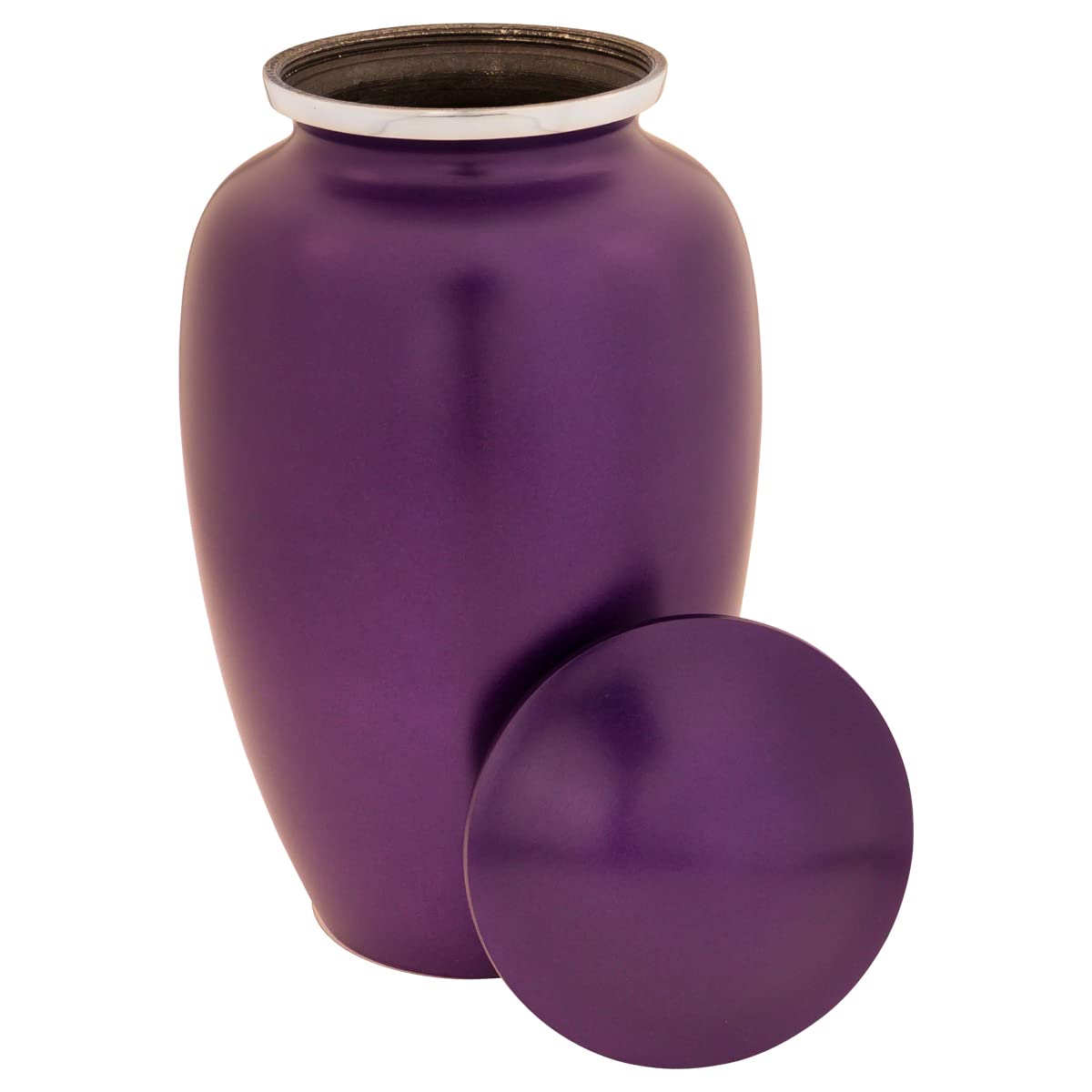 Dark Amethyst Cremation Urn for Ashes - Elegant Aluminum Purple Urn for Adults (10.5 Inches) - Perfect for Memorial Services & Home Display