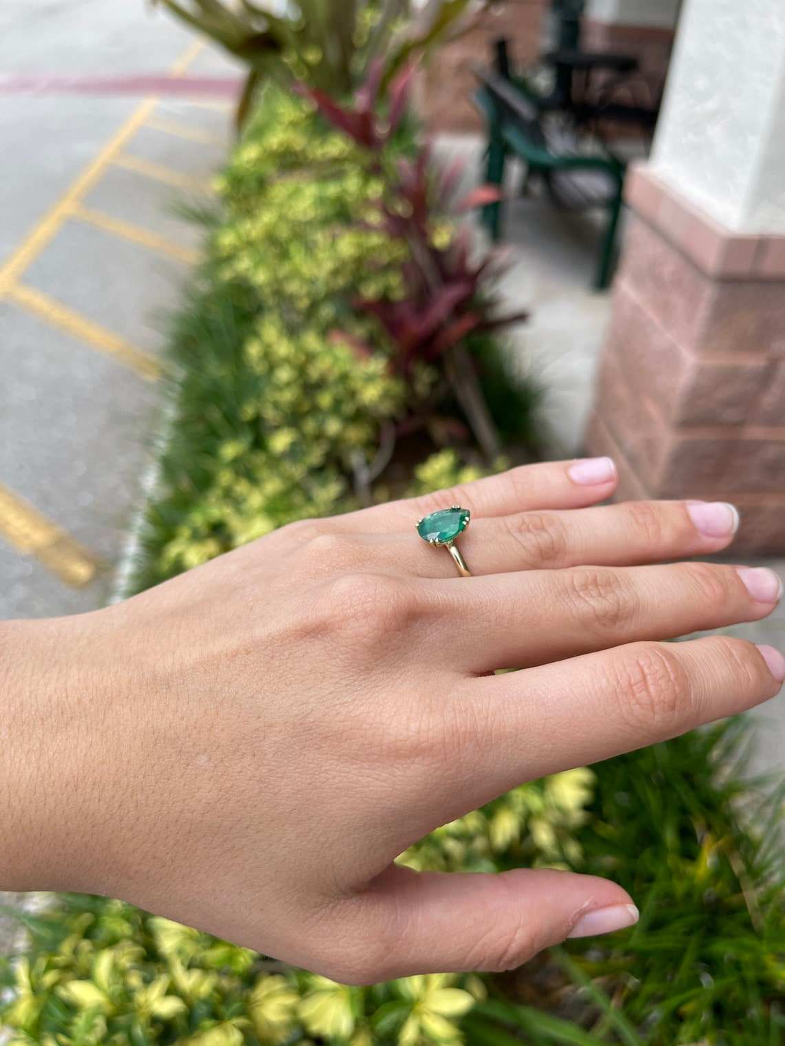 2.10 Carat Natural Emerald Rich Dark Green Double Prong Solitaire Ring 14K Gold - Elegant Engagement, Wedding, Anniversary Jewelry Gift for Women