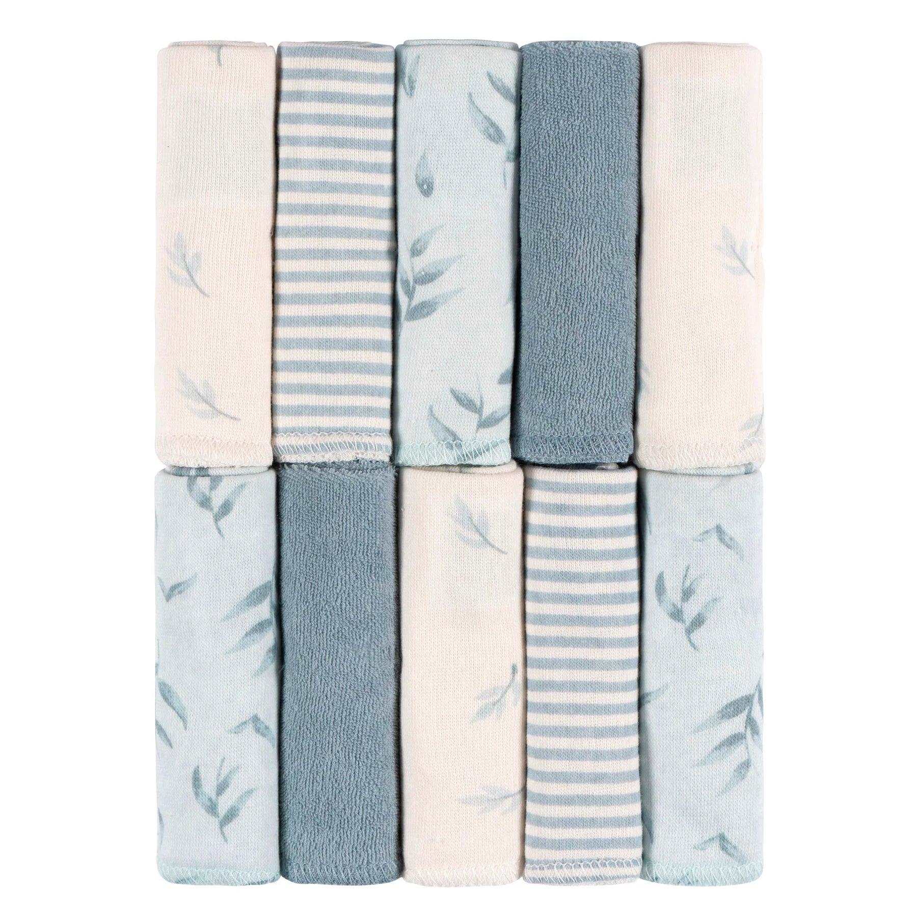 Soft Just Born Baby Washcloths - 10 Pack Hypoallergenic Cotton Cloths for Newborn Bathing, Face Cleaning & Gentle Care | Perfect Baby Shower Gift