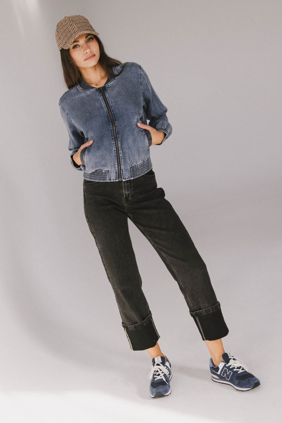 Alcott Cuffed Straight Leg Jeans for Women - High Waist Comfort Denim Pants - Casual & Office Wear - FINAL SALE