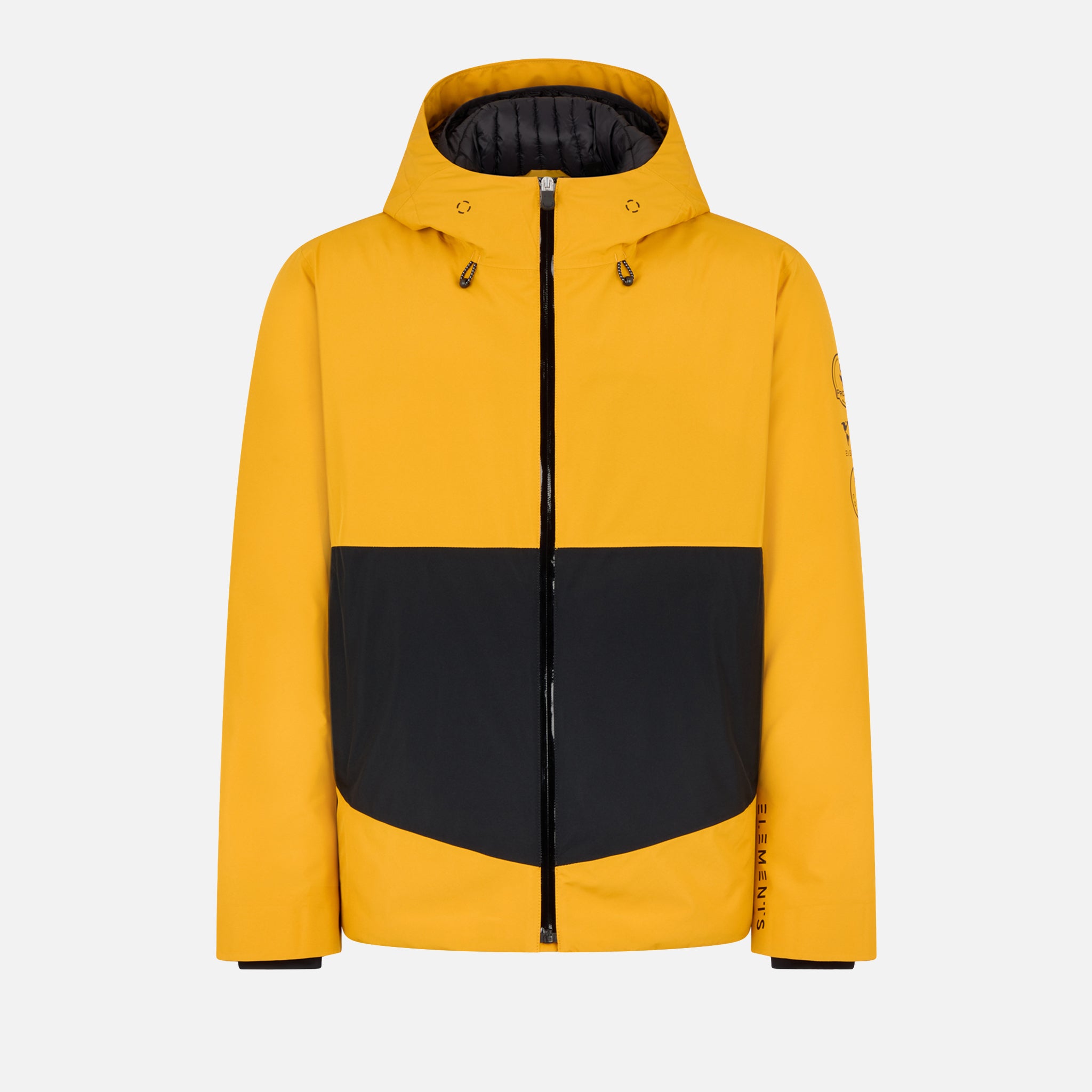COMPOUND X Save The Duck Hooded Alvaro Parka Jacket - Waterproof Winter Coat for Men & Women | Golden & Black | Outdoor Hiking, Skiing, Snowboarding