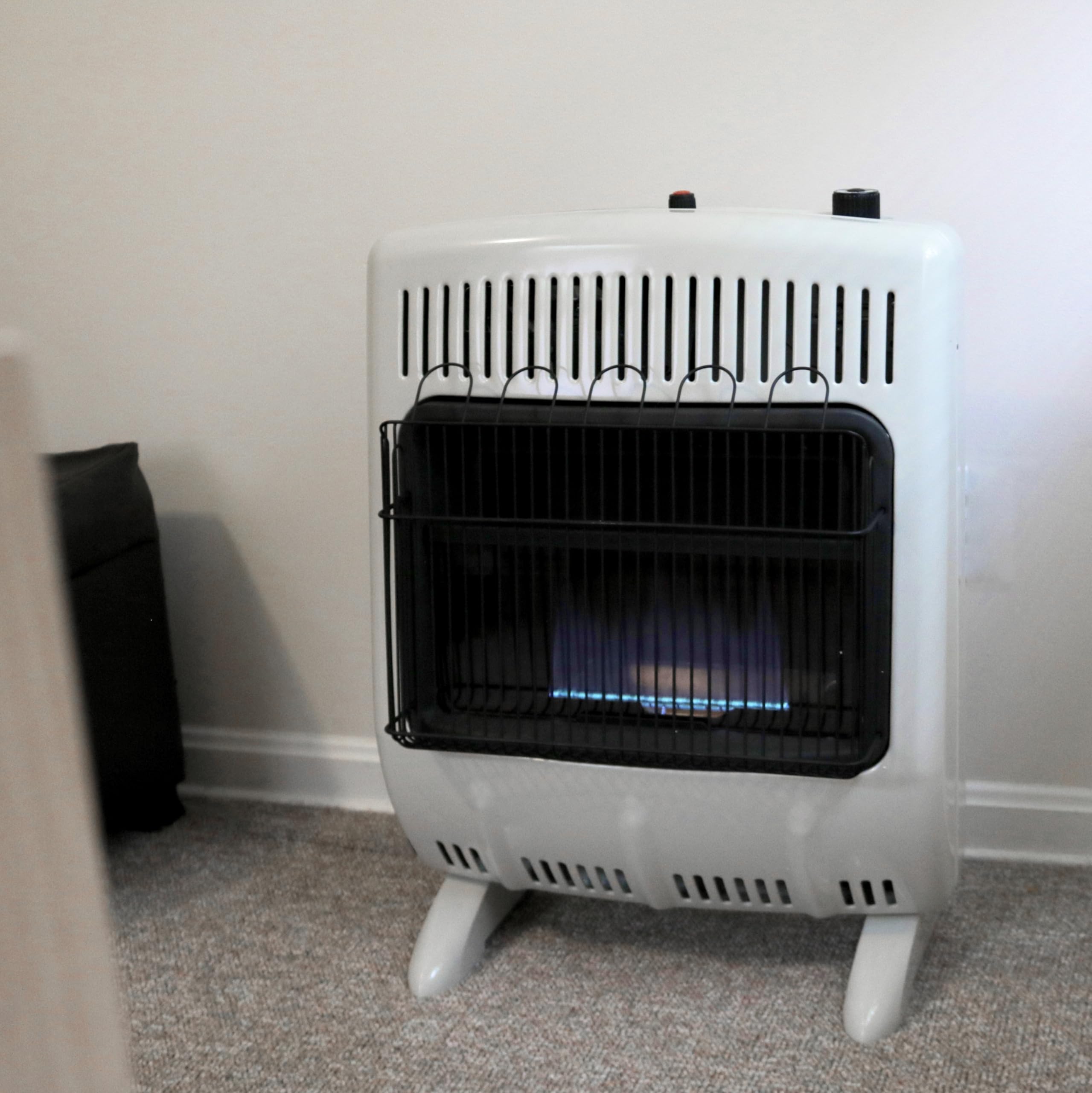 Mr. Heater MHVFBF20NGT 20,000 BTU Vent-Free Blue Flame Natural Gas Heater - Supplemental Heating for Cold Rooms, Additions, Sunrooms & Cabins (White) | Indoor & Outdoor Use for Garages, Workshops & Patios
