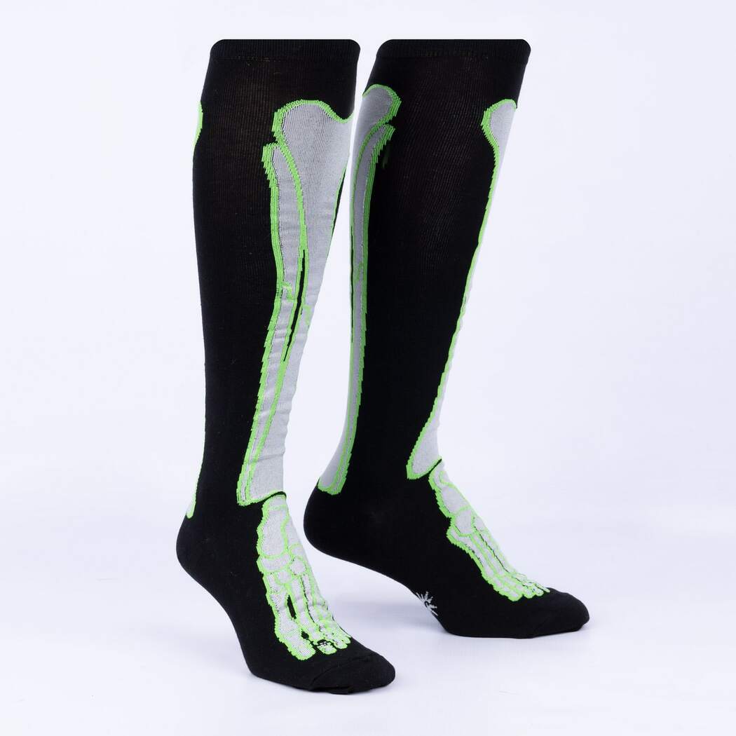 Fun Knee High Socks with 'It's Going Tibia a Good Day' Print - Comfortable & Stylish Novelty Socks for Women - Perfect for Gifts, Costumes, and Everyday Wear