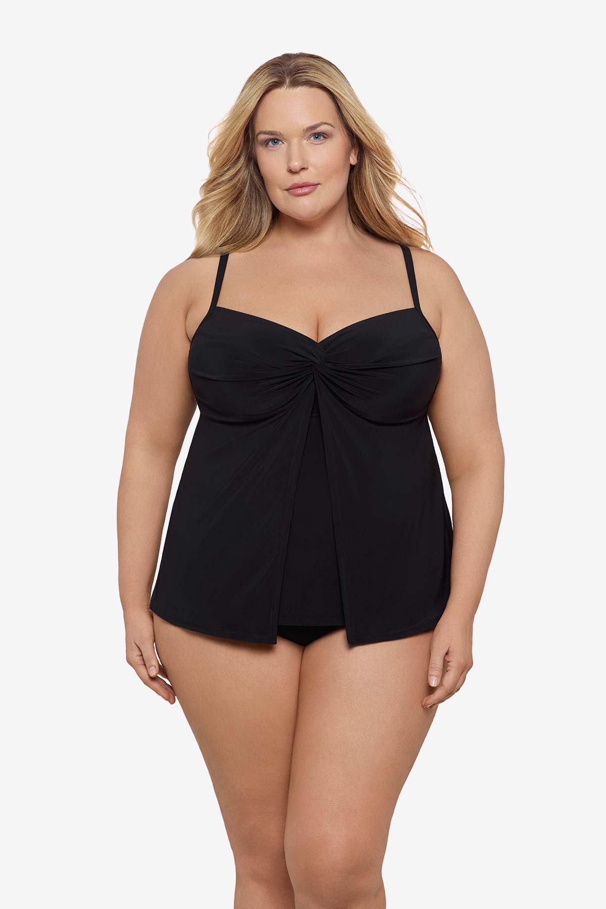 Plus Size Love Knot Tankini Top for Women - Flattering Swimwear for Curvy Figures - Perfect for Beach Vacations & Pool Parties