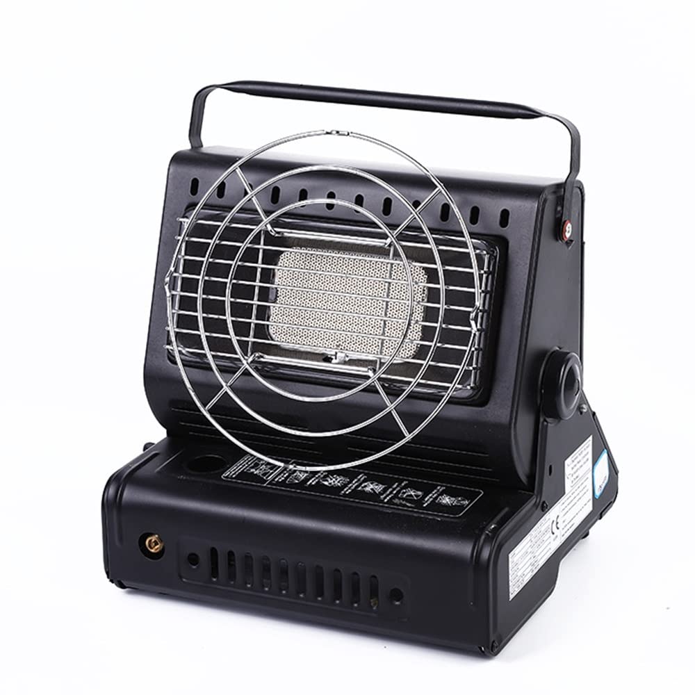 LKP Adjustable Butane Gas Heater - Portable Outdoor Space Heater for Camping, Hunting, Backpacking & Patio Use | 2-in-1 Heating & Cooking Warmer (Black) | Perfect for Cold Weather Adventures & Emergency Heating