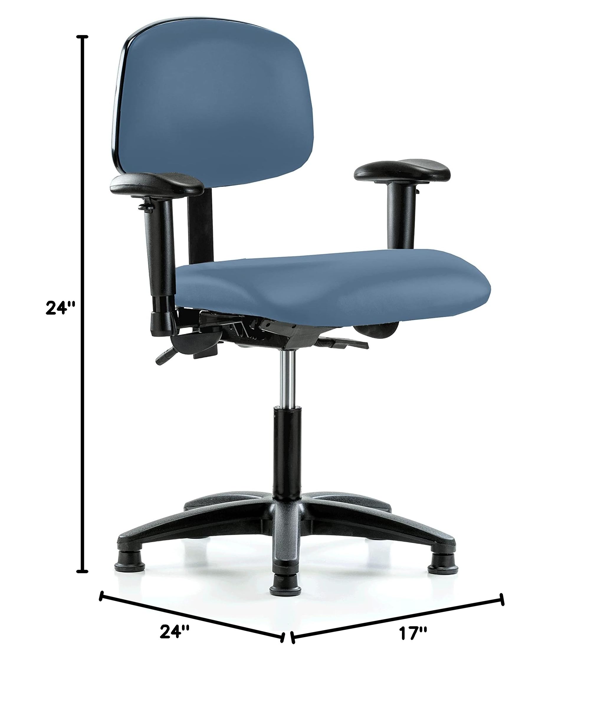 Ergonomic Perch Multi-Task Swivel Chair with Adjustable Height & Stationary Base - Newport Fabric Office Chair for Standing Desk & Home Workspace - Perfect for Computer Work, Gaming & Conference Calls