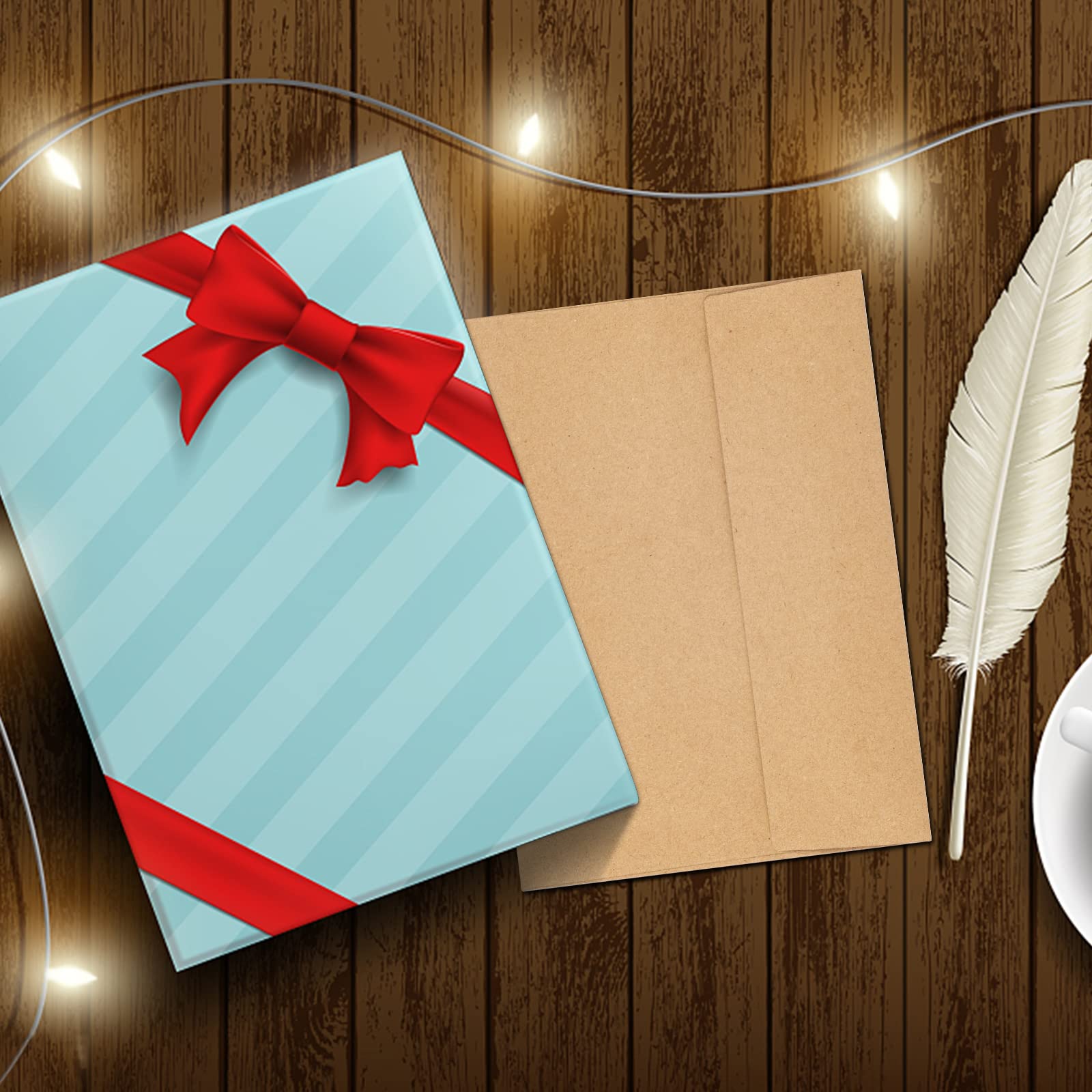 Premium Kraft Envelopes 50-Pack, 5x7 Inch A7 Size - Eco-Friendly Brown Paper Envelopes for Greeting Cards, Invitations, Postcards & Mailing | Perfect for Wedding, Business & DIY Stationery Projects