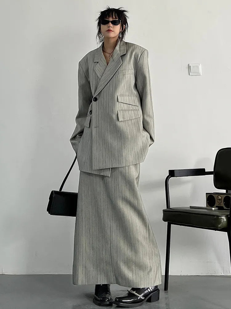 Elegant High Waist A-Line Skirt for Women - Striped & Solid Minimalist Skirt | Fashionable Office Wear & Casual Outfit