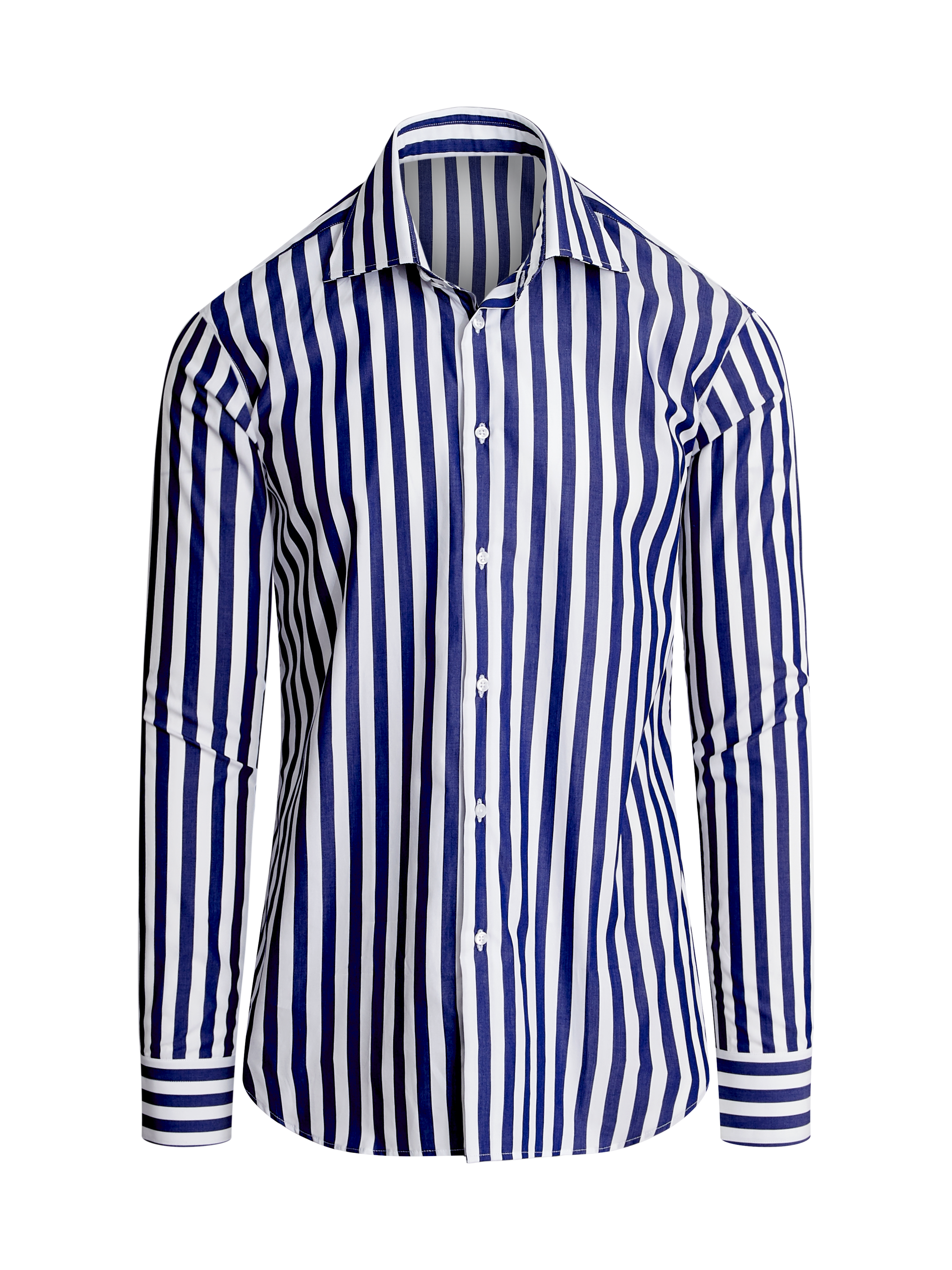 Classic Blue Bold Stripe Men's Casual Shirt - Perfect for Office Wear, Business Meetings & Smart Casual Outfits