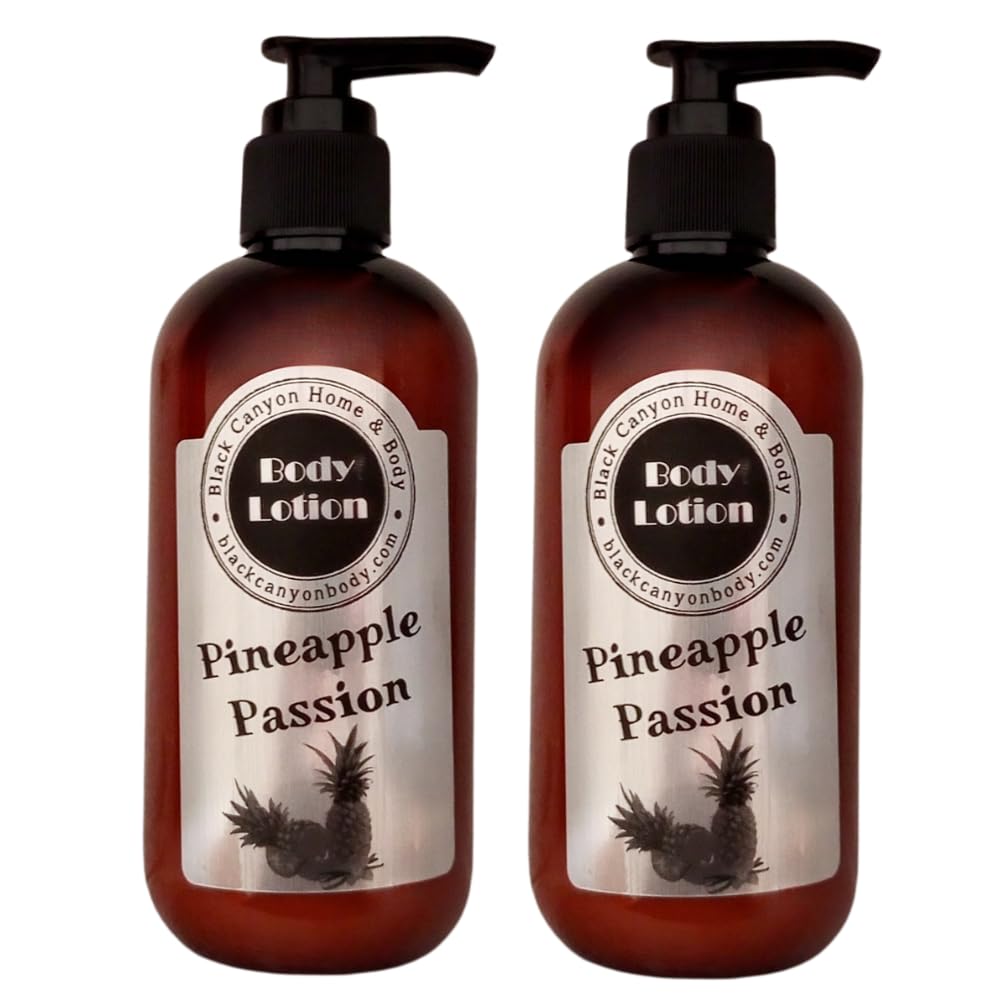 Black Canyon Pineapple Passion Scented Body Lotion with Lanolin & Jojoba Oil - 32oz (2 Pack) - Moisturizing & Hydrating for Dry Skin - Perfect for Daily Use, Spa Days & Gift Giving