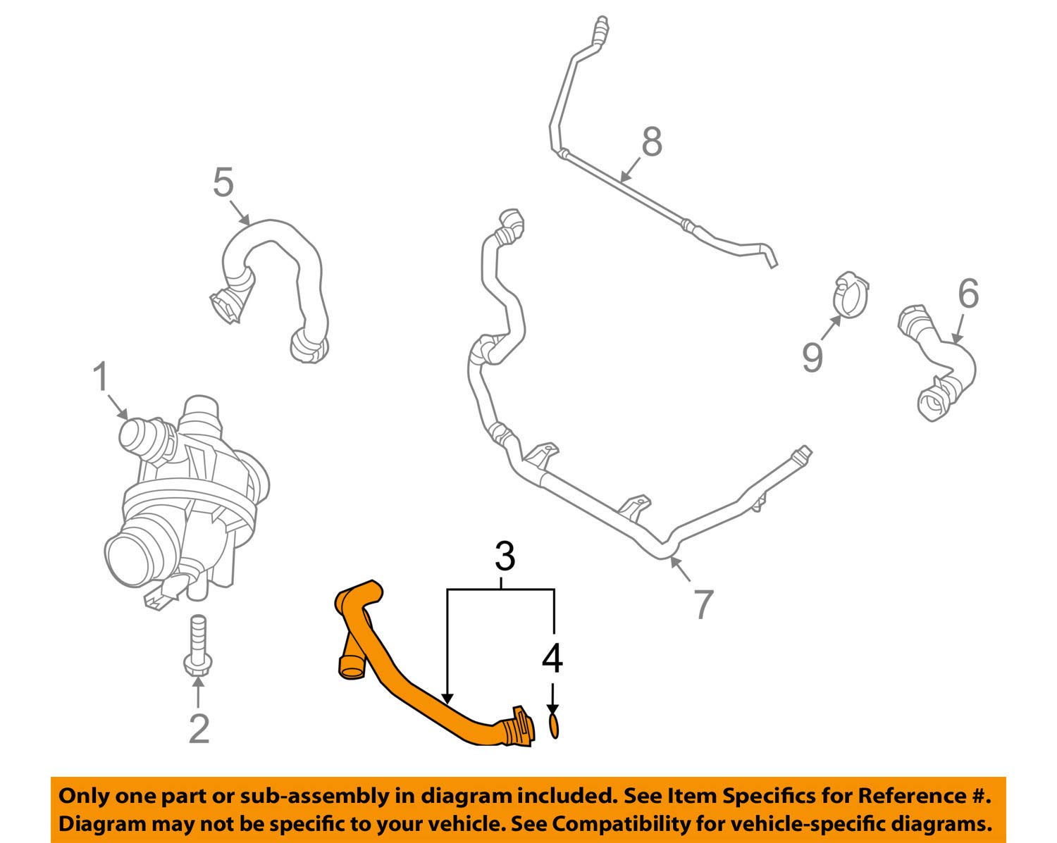 BMW 11-53-7-541-992 Cylinder Head Thermostat Hose - Genuine OEM Replacement Part for BMW Engines - Perfect for Cooling System Repair & Maintenance