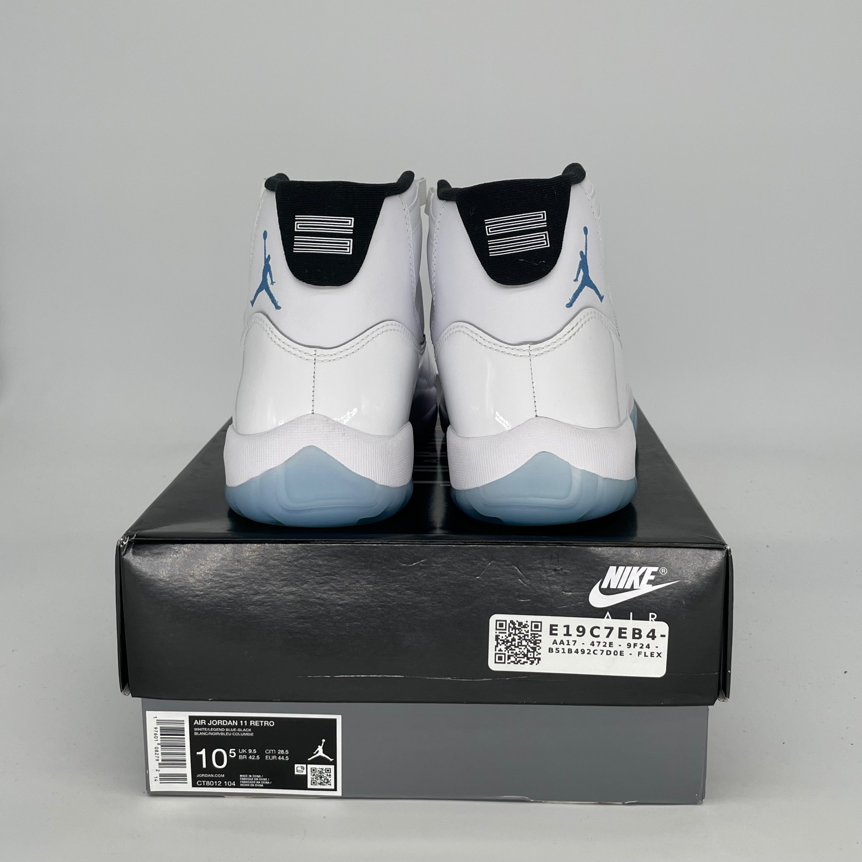 Original Air Jordan 11 Retro 'Legend Blue' Basketball Shoes - Men's Size 10.5 / Women's Size 12 (CT8012-104) - Perfect for Court Performance & Streetwear Fashion