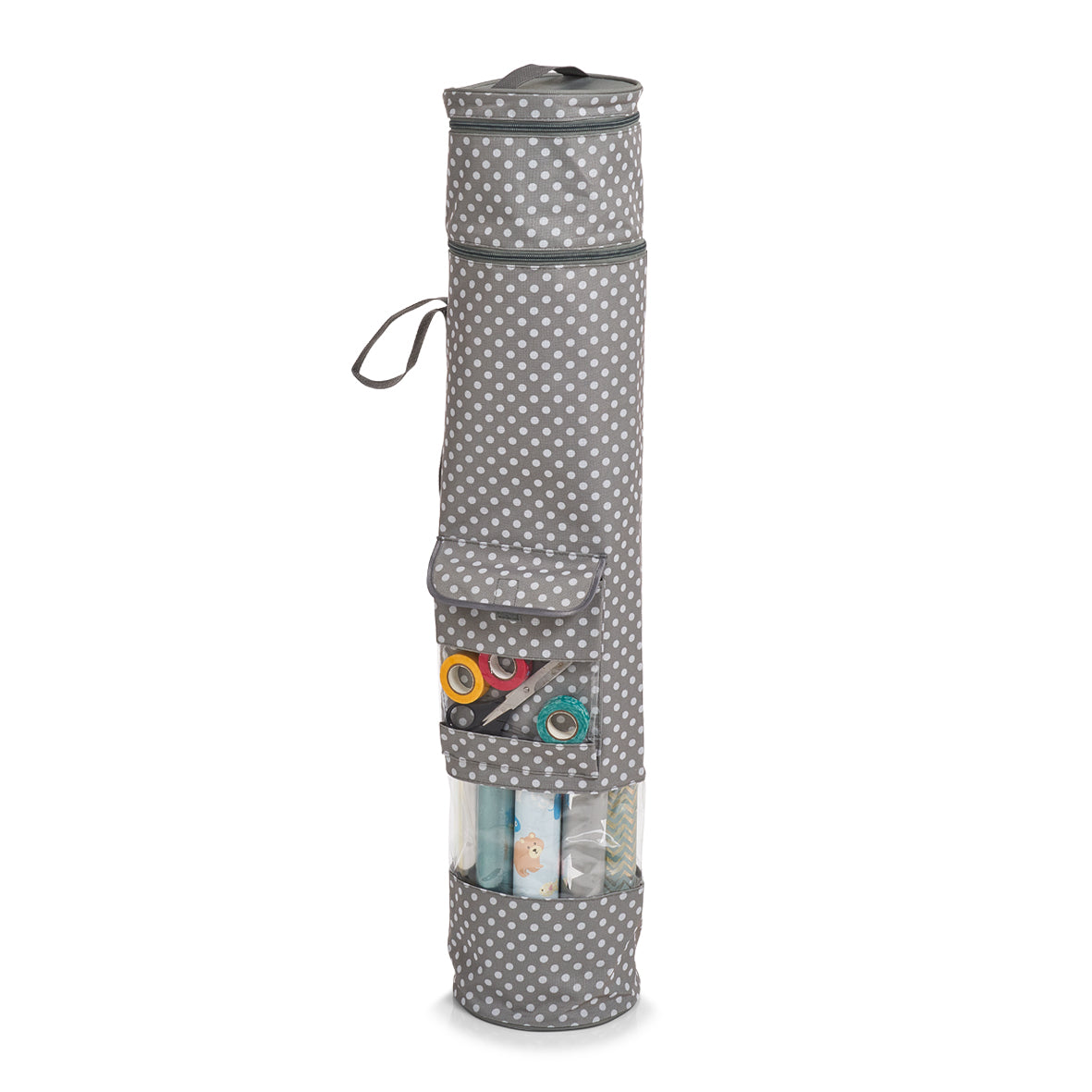 Premium Gift Wrap Paper Organizer - Durable Polyester Storage Solution for Wrapping Paper, Ribbons & Bows - Perfect for Holiday Gift Wrapping & Craft Room Organization