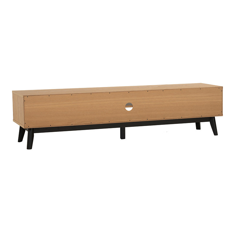CASTOR 180cm Entertainment TV Stand with Storage - Natural, Navy Blue & Black Modern TV Console for Living Room, Bedroom & Home Theater