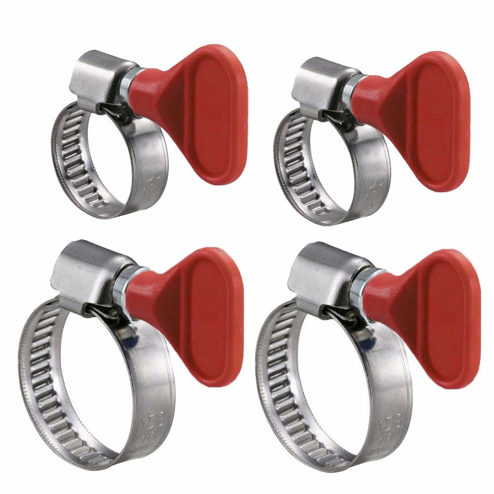 Wideskall® 4-Piece Stainless Steel Adjustable Hose Clamp Set (1