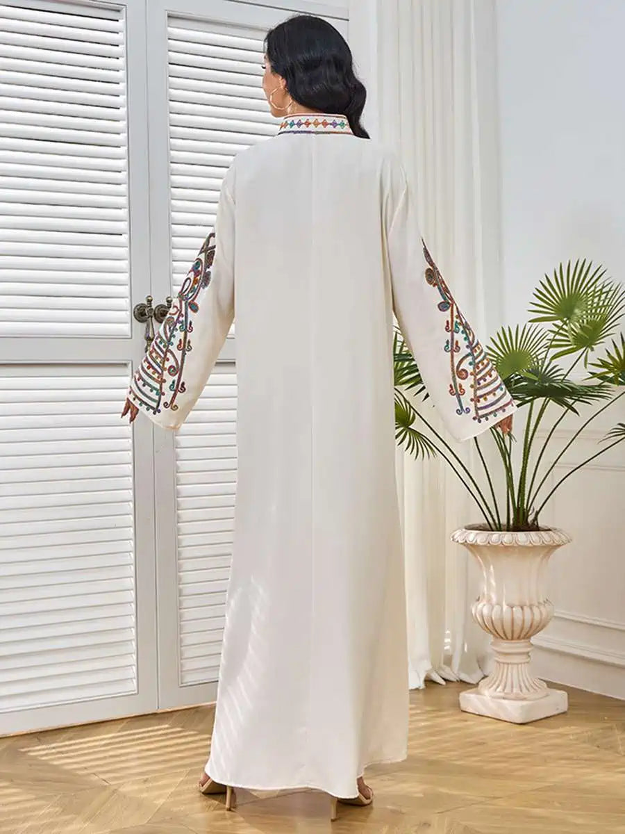 Elegant Eid Rope Embroidery Caftan Dress for Women - Flowy Moroccan Kaftan #25232 - Perfect for Eid Celebrations, Weddings & Special Occasions