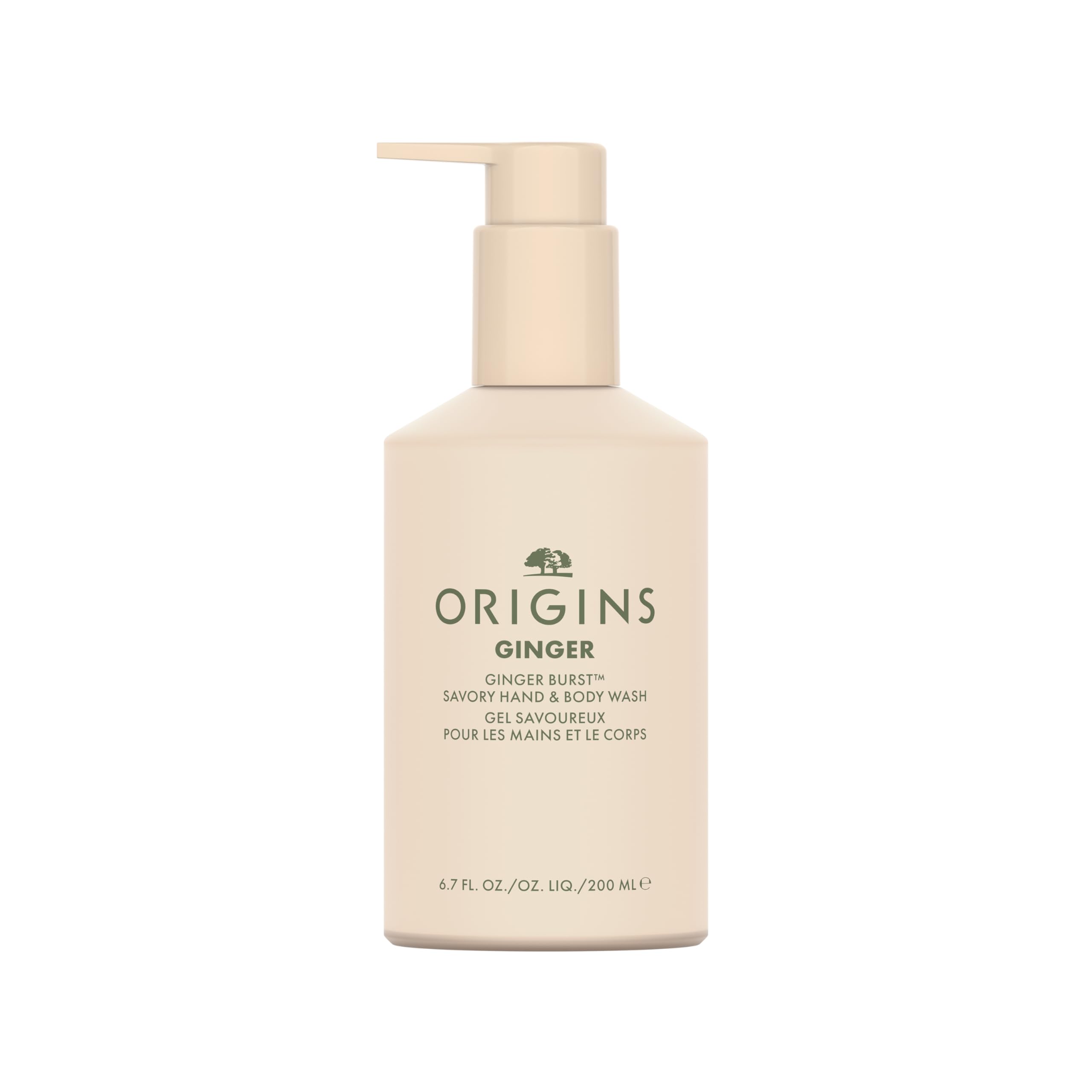 Origins Ginger Burst Savory Hand & Body Wash - Moisturizing & Refreshing Ginger Scented Cleanser for Soft Skin (6.7 Fl Oz) | Perfect for Daily Shower, Spa Day & Travel Essentials