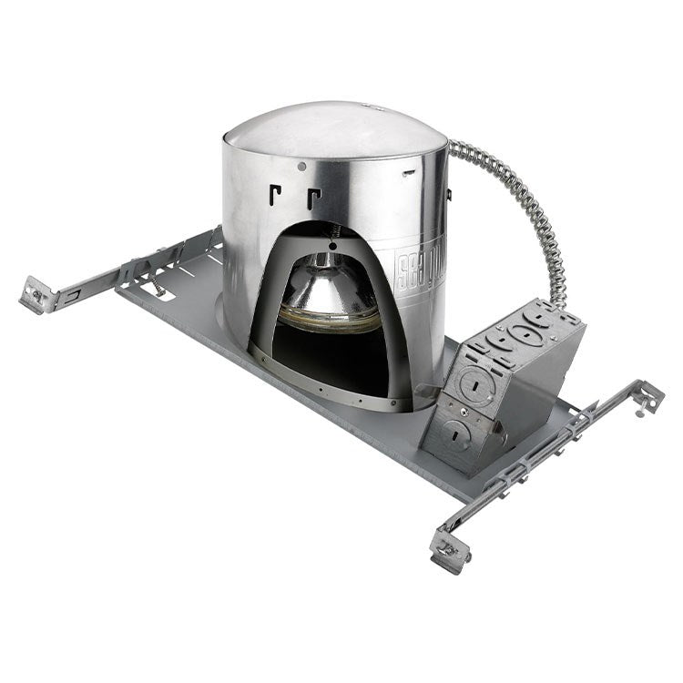 6 Inch New Construction IC Rated Airtight Sloped Ceiling Recessed Light Housing - Perfect for Kitchens, Bathrooms & Living Rooms