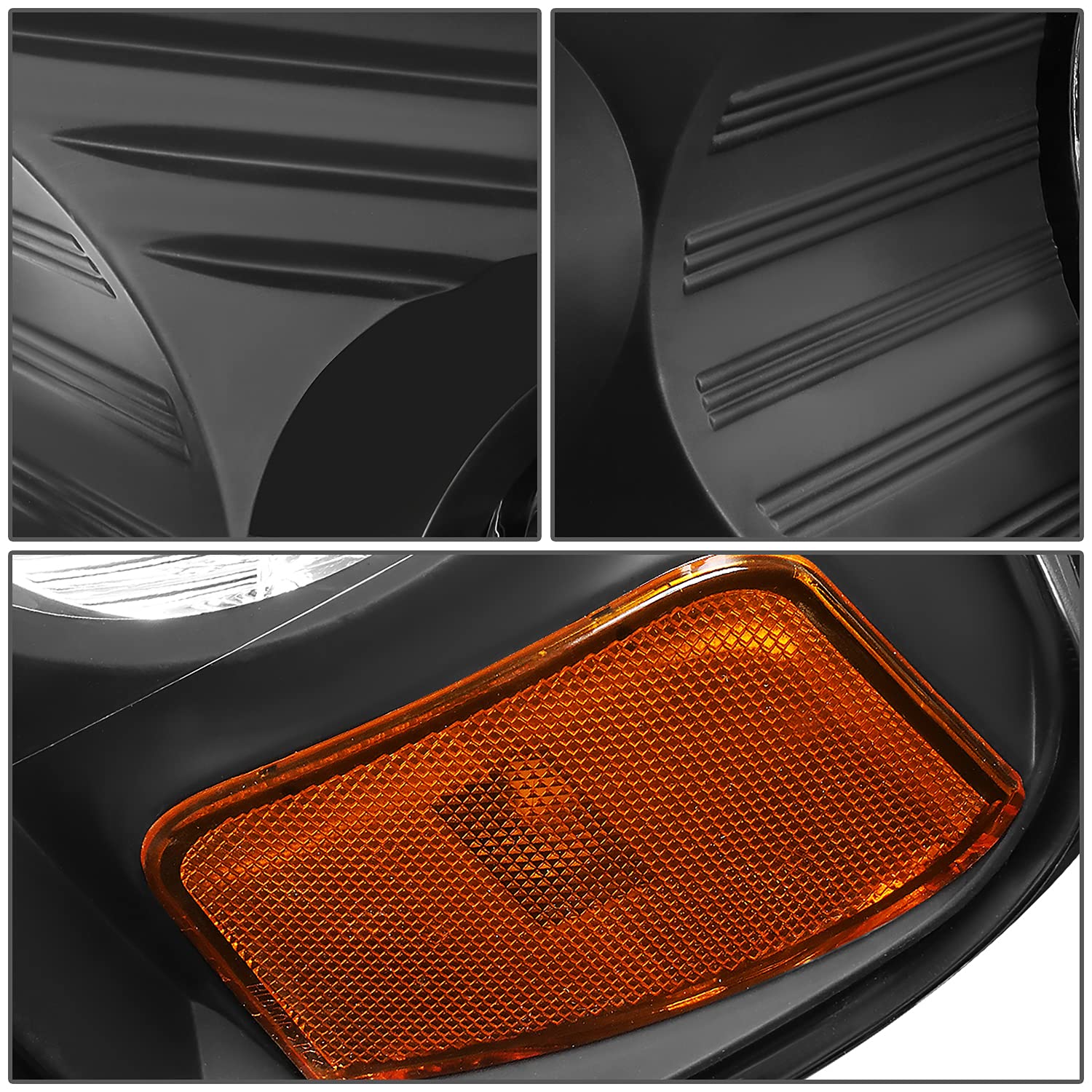 DNA MOTORING HL-LED-F15004-BK-AM Black Amber LED Corner Headlights with Light Bar - Replacement for 2004-2008 Ford F150 & Mark LT - Upgrade Your Truck's Style & Visibility for Night Driving & Off-Road Adventures