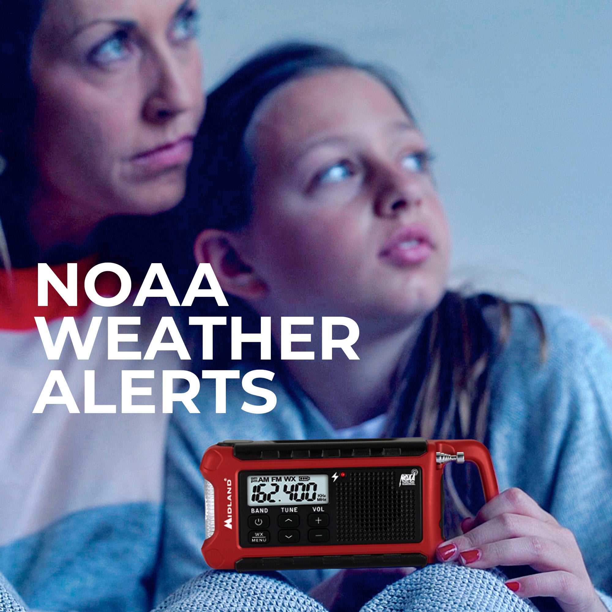 ER210 Portable Emergency Crank Weather Radio - NOAA AM/FM/SW with Solar Power, Flashlight & USB Charger - Perfect for Camping, Hiking & Power Outages