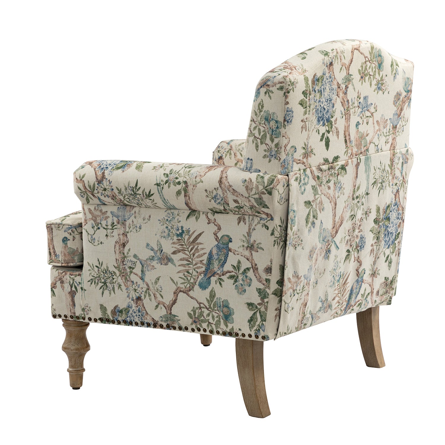Raphael Farmhouse Armchair with Wooden Legs - Sturdy Frame Accent Chair for Living Room, Bedroom & Office (Multiple Styles Available)
