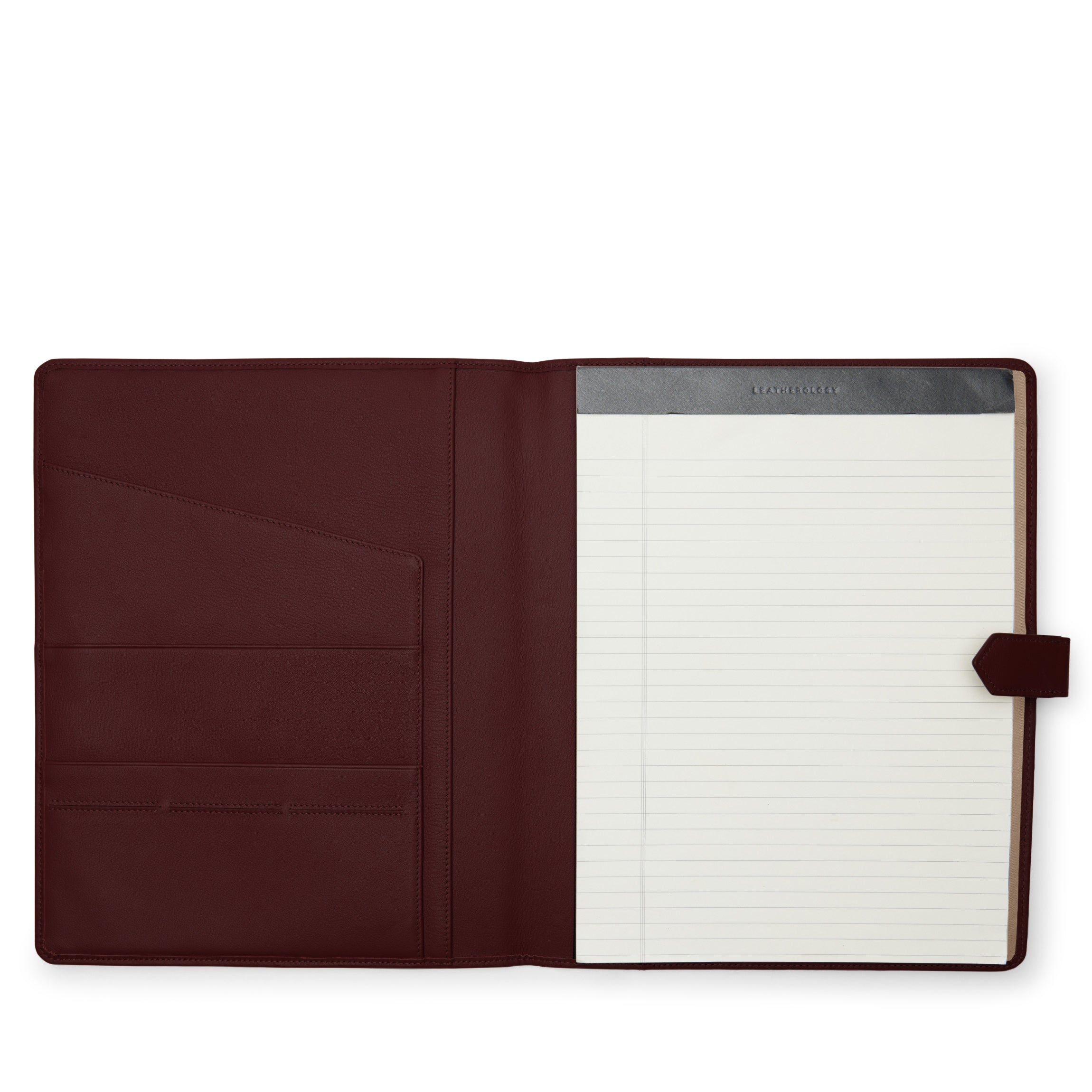 Professional Bordeaux Letter Snap Padfolio - Executive Portfolio with Notepad Holder for Business Meetings & Office Organization - Perfect for Corporate Gifts & Presentations
