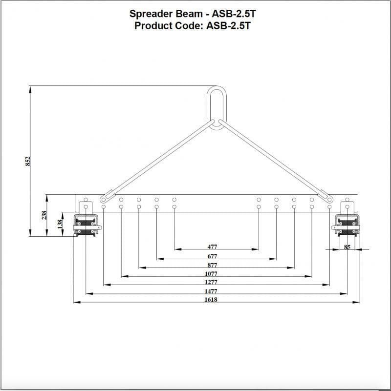 2.5 Ton Aardwolf Spreader Bar - Heavy Duty Lifting Equipment for Construction, Rigging & Industrial Applications
