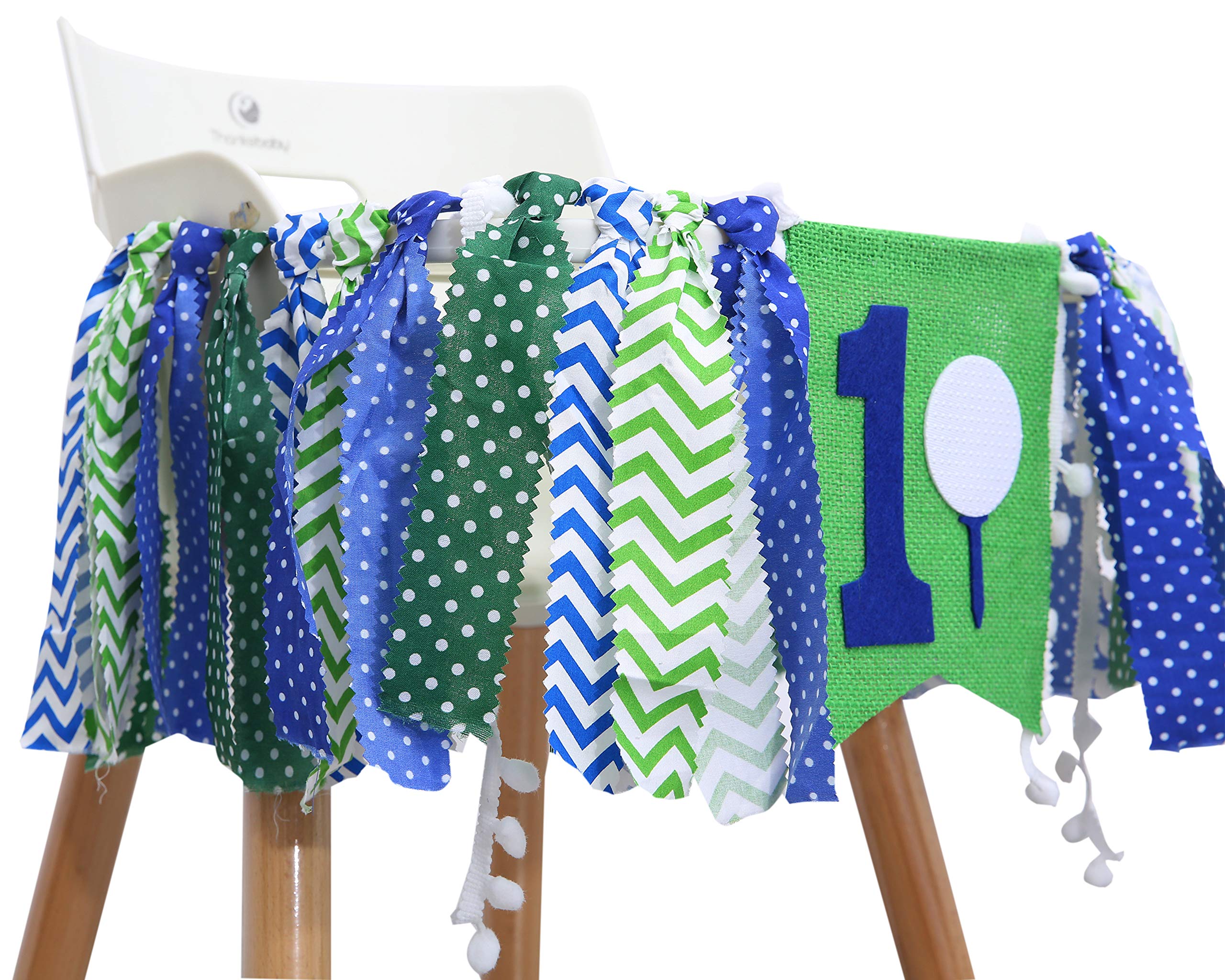 WAOUH 1st Birthday Highchair Banner - Golf Theme Party Decorations for Baby's First Birthday - Photo Backdrop Bunting & Cake Smash Props | Perfect for 1st Birthday Parties, Golf Themed Celebrations & Photo Shoots