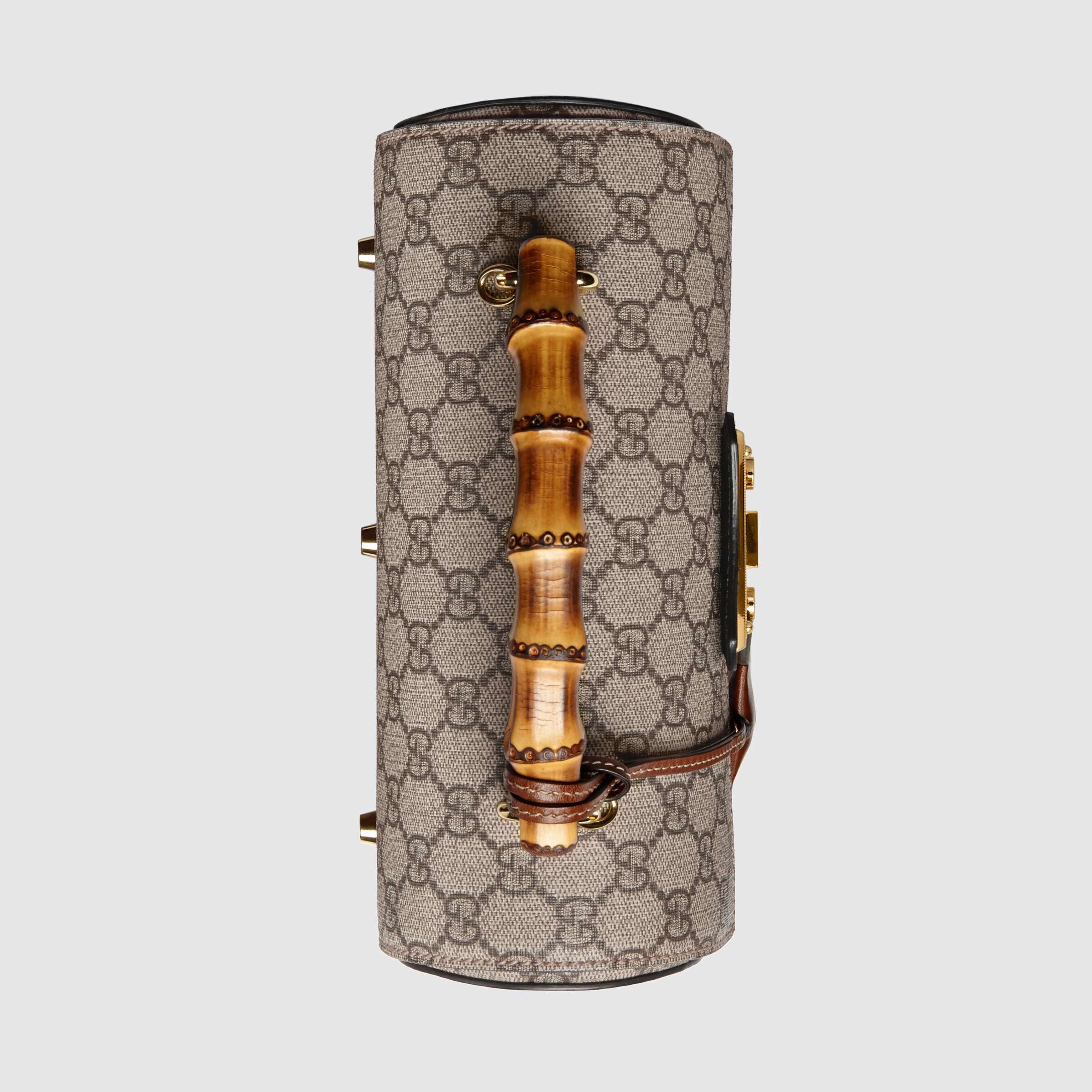 Gucci GG Supreme Padlock Small Bamboo Shoulder Bag for Women - Luxury Crossbody Purse for Everyday Use, Work & Travel