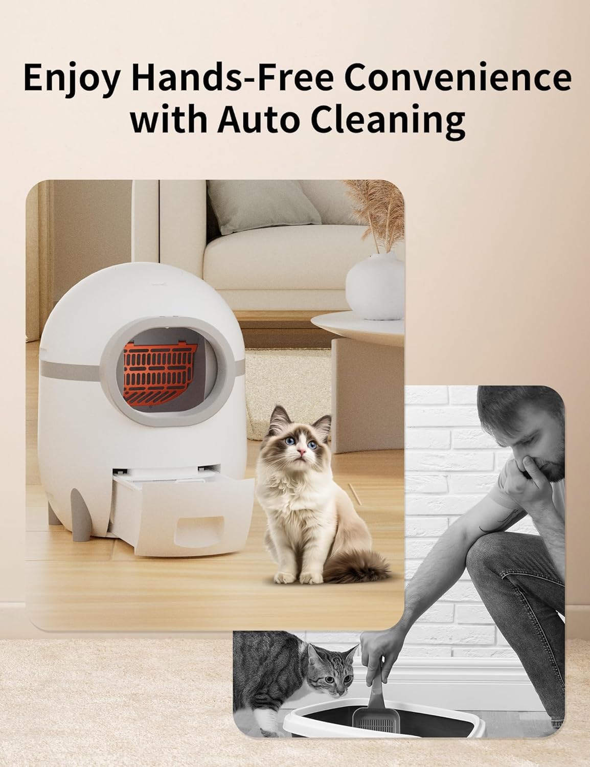 Automatic Self-Cleaning Cat Litter Box - Extra Large 85L Capacity for Multiple Cats, Smart WiFi APP Control, Odor-Free Electric Litter Box with Waste Bags Included | Perfect for Busy Pet Owners & Multi-Cat Households