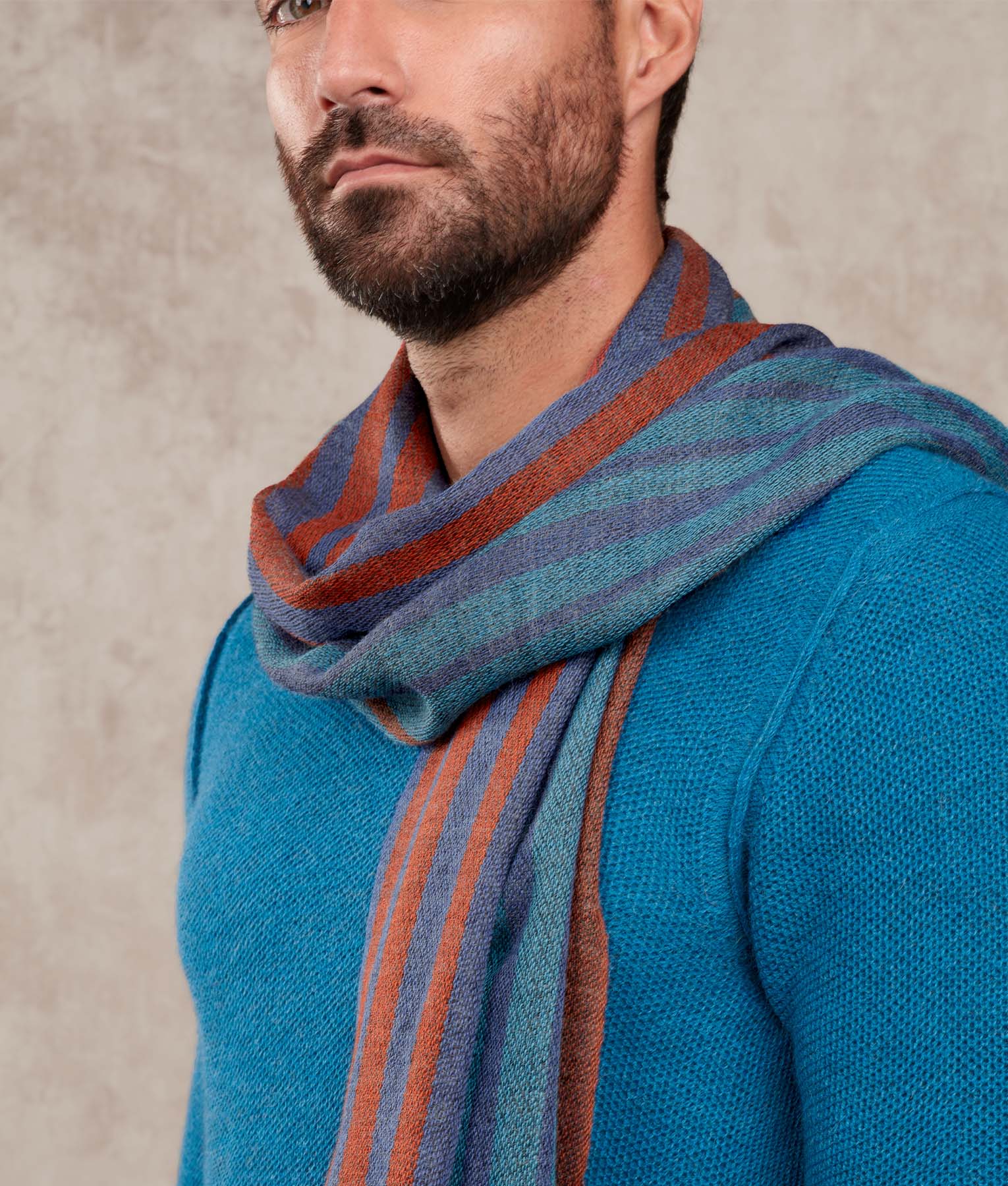 Soft & Warm Graded Stripes Baby Alpaca Wool Scarf - Lightweight Winter Accessory for Women & Men - Perfect for Cold Weather, Outdoor Activities & Gift Giving