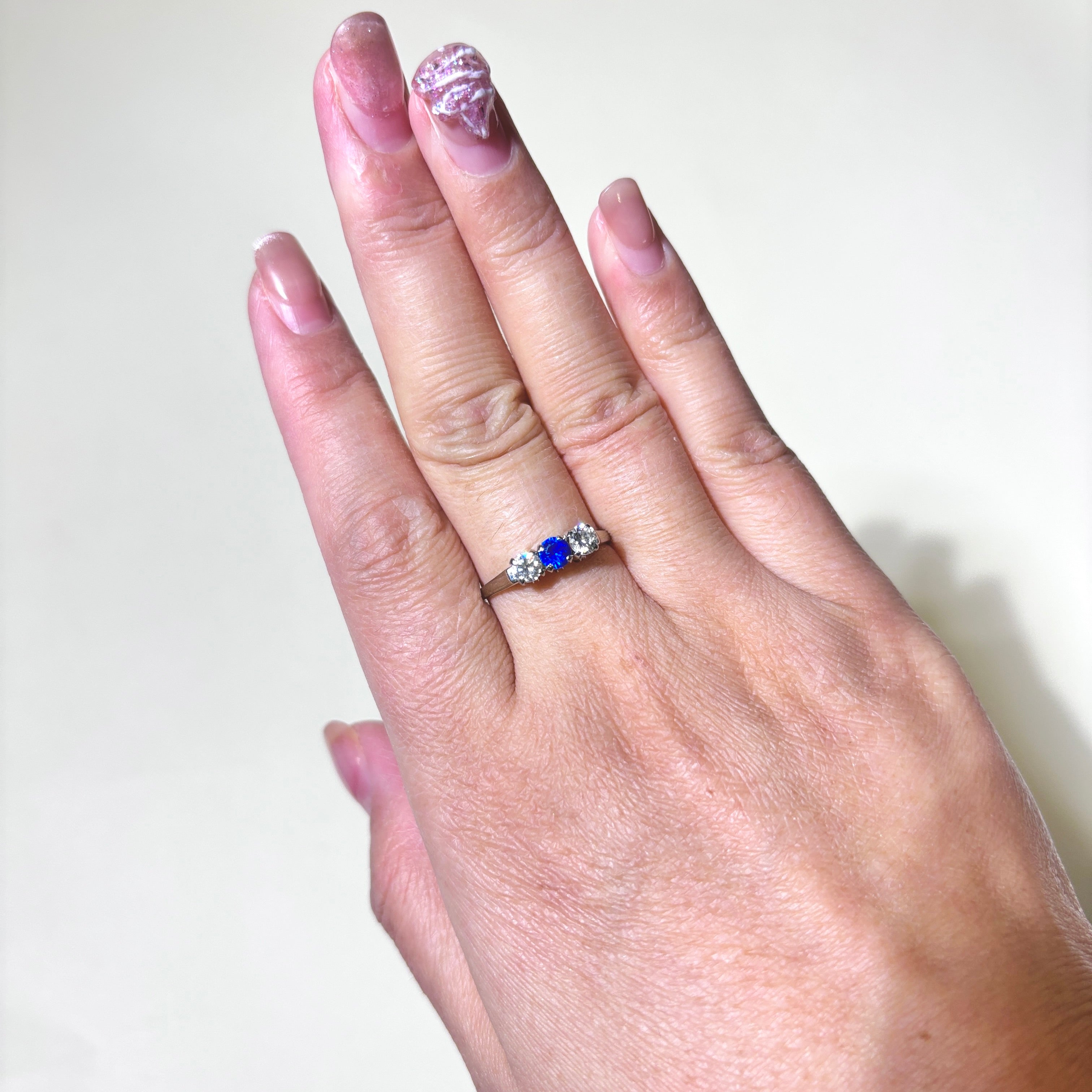 18K Gold Synthetic Spinel & Diamond Ring - 0.30ct Center Stone, 0.42ctw Total Weight - Size 8 - Elegant Engagement, Anniversary & Wedding Jewelry Gift for Women