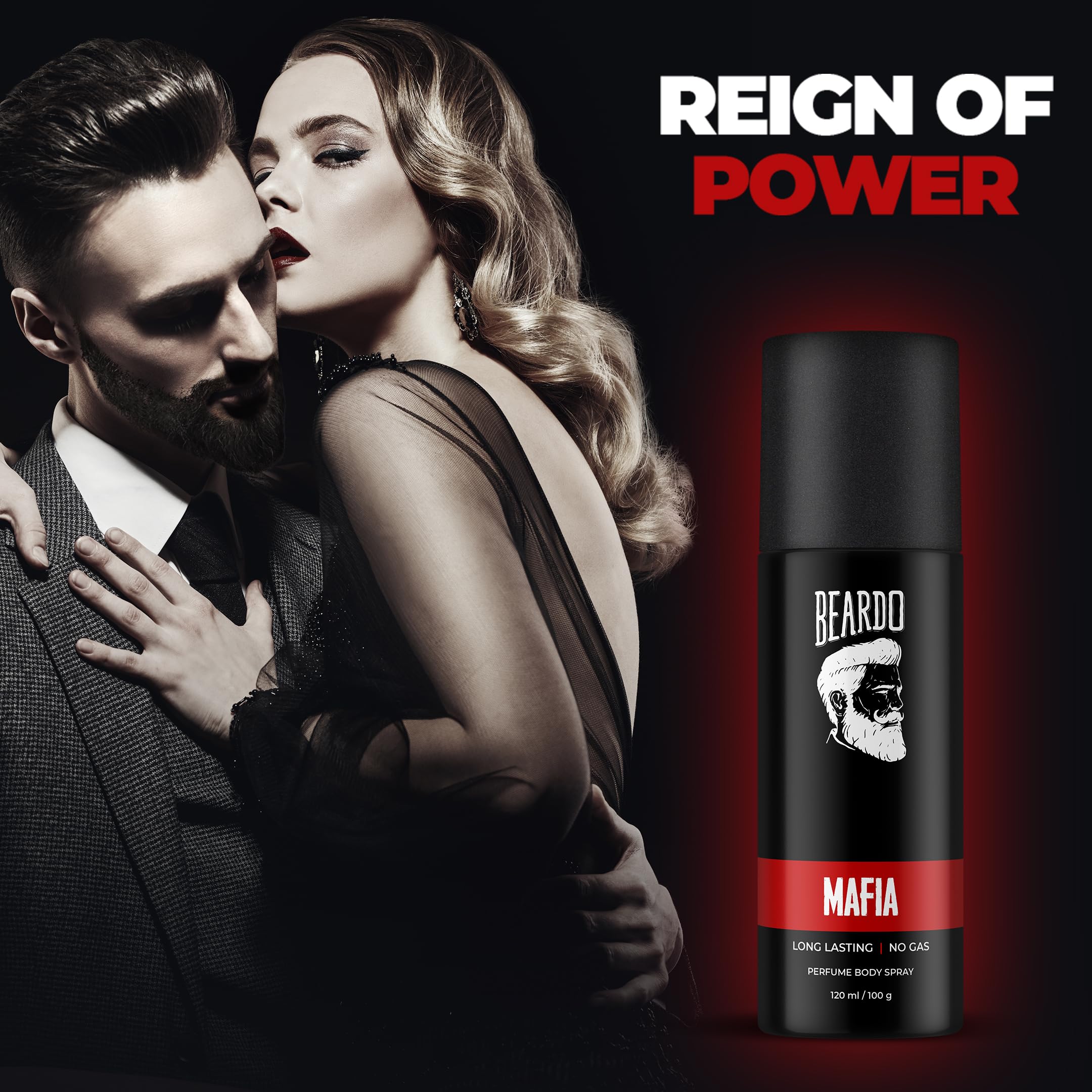 Beardo Whisky Smoke & Mafia Long Lasting Perfume Body Spray Combo for Men (2 Pack) | Alcohol-Free Deodorant | 24-Hour Fragrance | Cologne Gift Set for Brother & Friends | Perfect for Work, Gym & Night Out