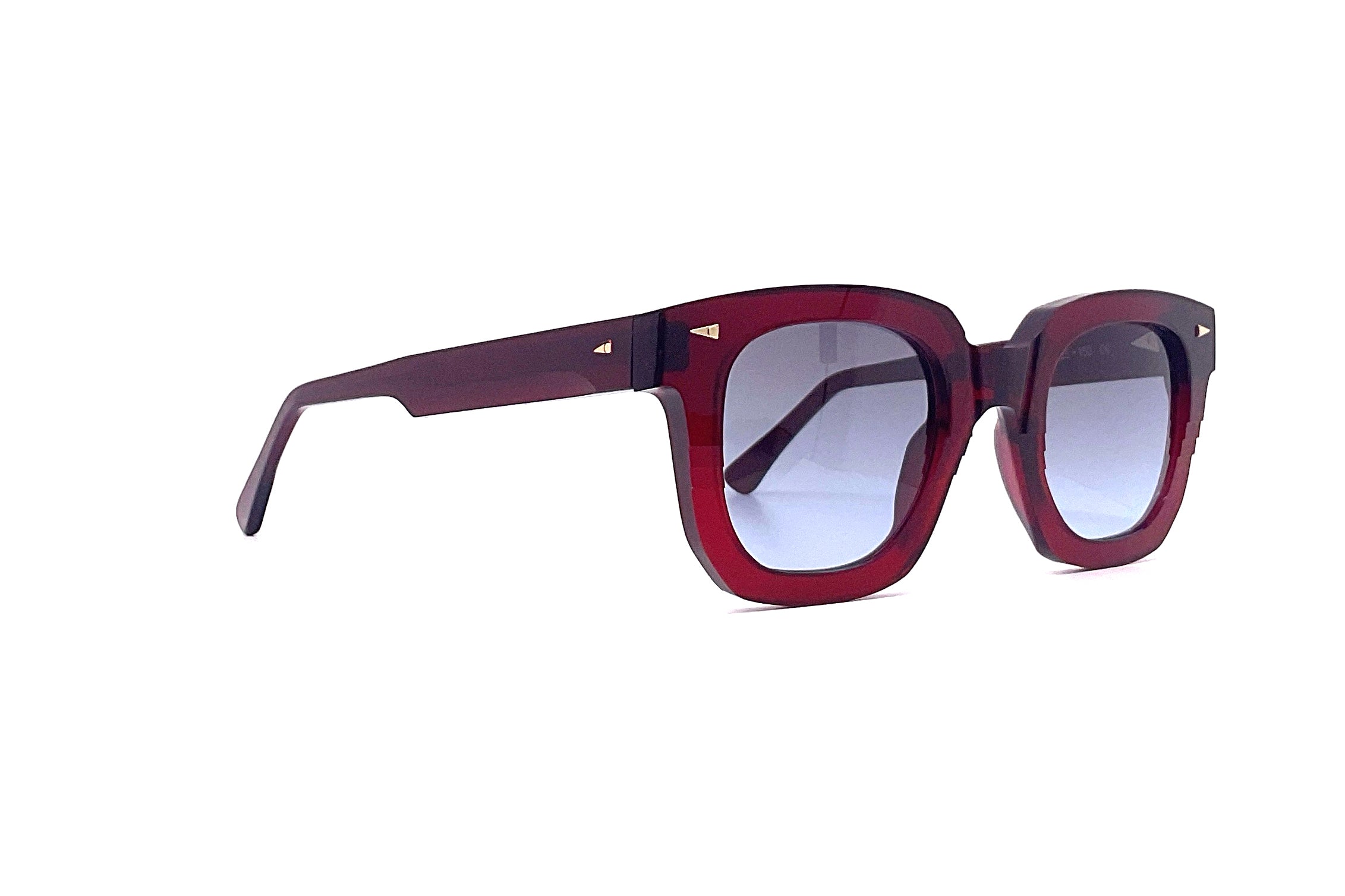 Ahlem Argentine Sunglasses - Burgundy & Blue Gradient Lens - Stylish UV Protection for Outdoor Activities & Fashion