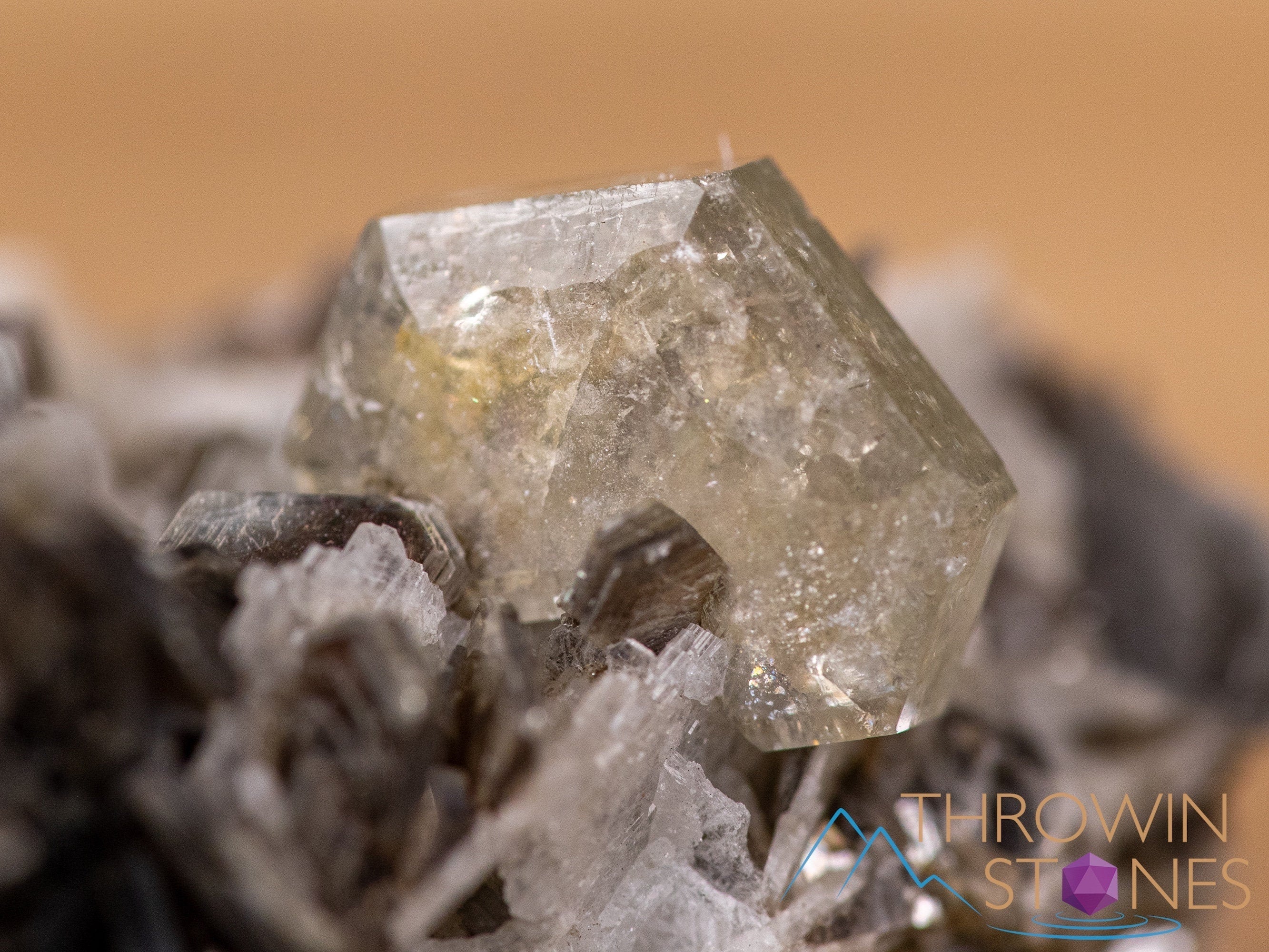 Natural Apatite on Feldspar with Muscovite Raw Crystal Cluster - Healing Stone, Housewarming Gift, Home Decor, Raw Crystals and Stones for Meditation, Reiki, and Energy Healing (Item #40678)