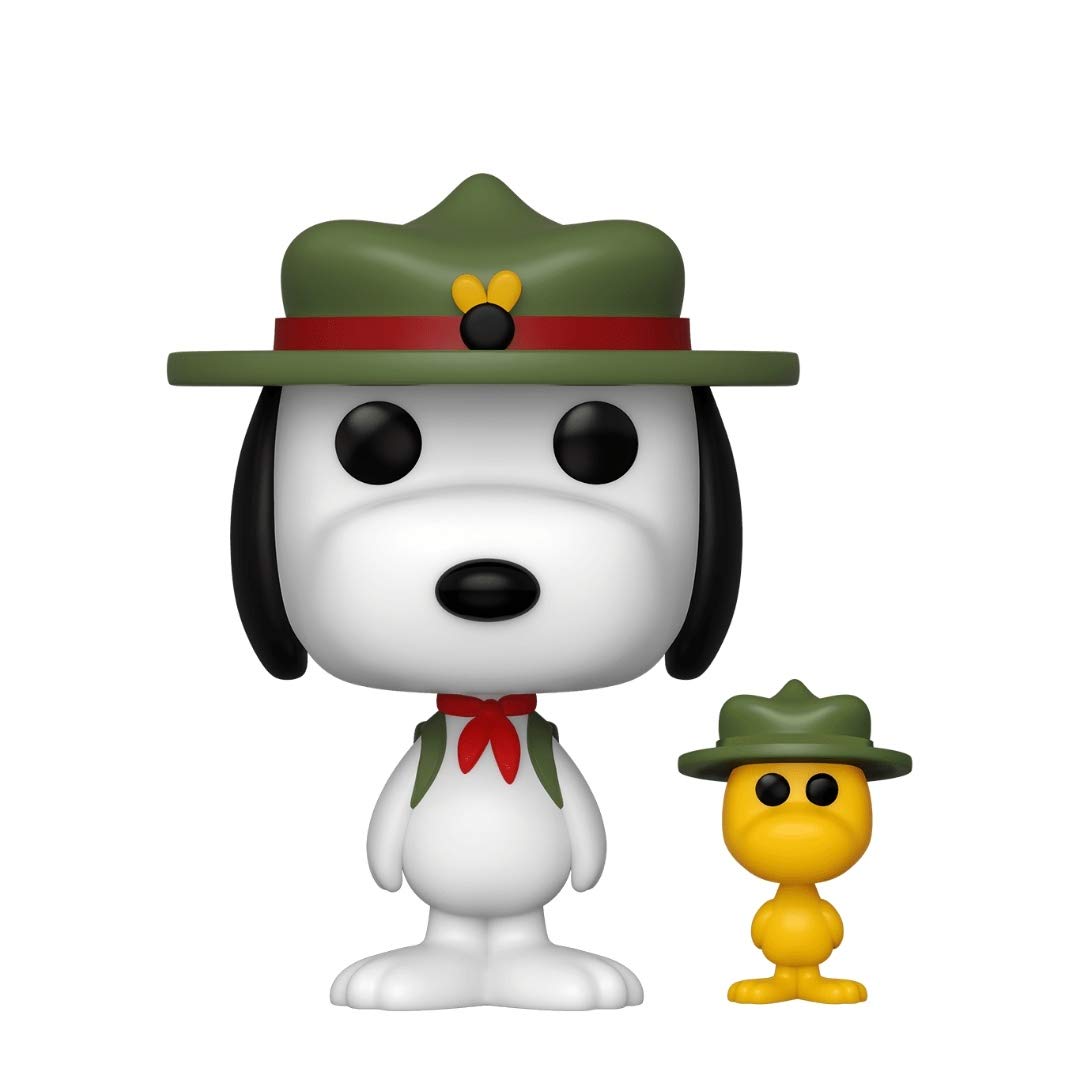 Funko Pop! Peanuts Beagle Scout Snoopy with Woodstock Vinyl Figure #885 - Collectible Toy for Peanuts Fans, Office Desk Decor & Gift for Snoopy Lovers