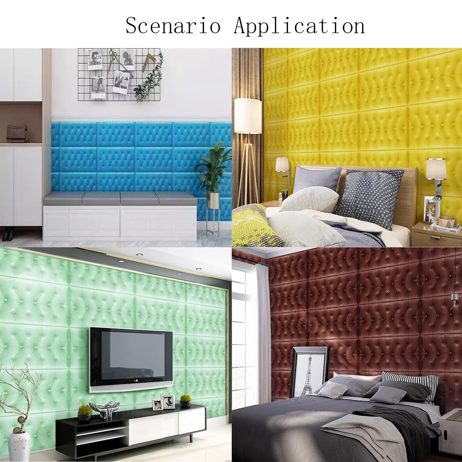 Soft Wall Padding for Kids Bedroom - Anti-Collision Safety Wall Panels (Blue, 30x60cm 10PCS) - Nursery, Kindergarten & Playroom Wall Protection - Baby Proofing & Toddler Safety Home Decor