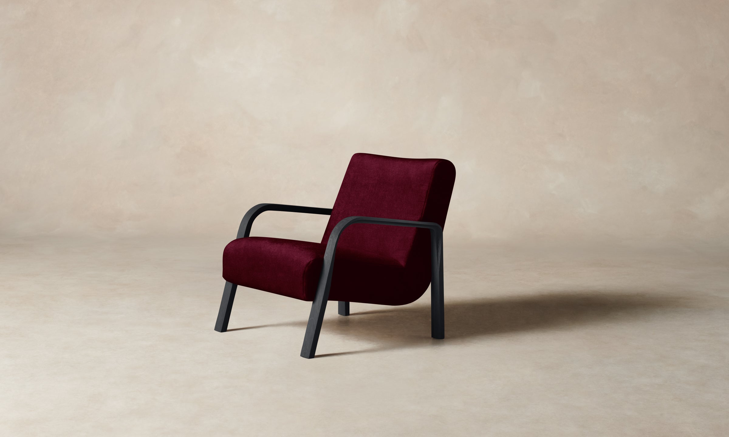 Felix Chair - Premium Mohair Upholstery in Crimson Red | Stylish & Comfortable Living Room Seating for Home & Office