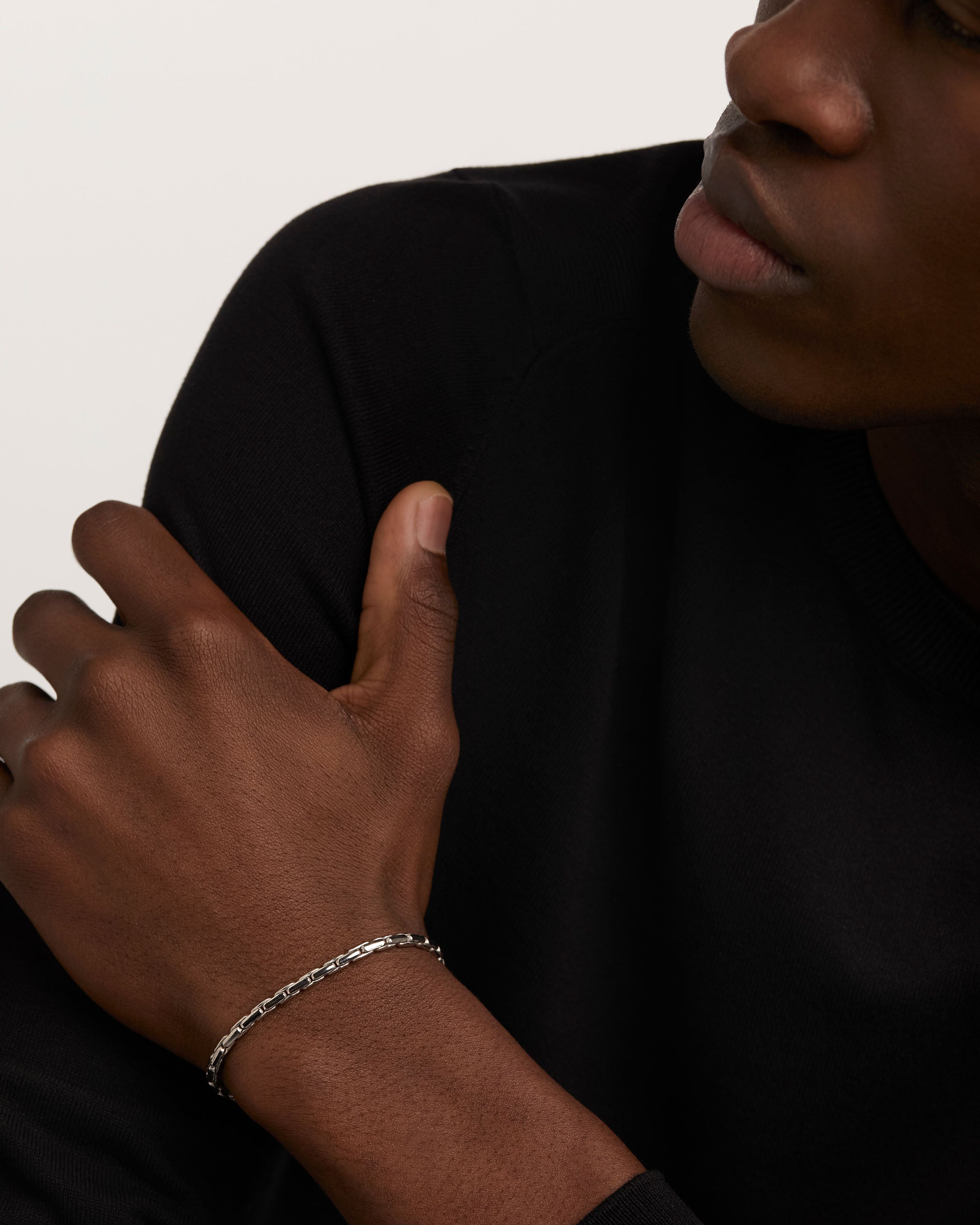 Large Boston Silver Chain Bracelet for Women - Elegant Sterling Silver Jewelry Gift for Birthday, Anniversary & Special Occasions