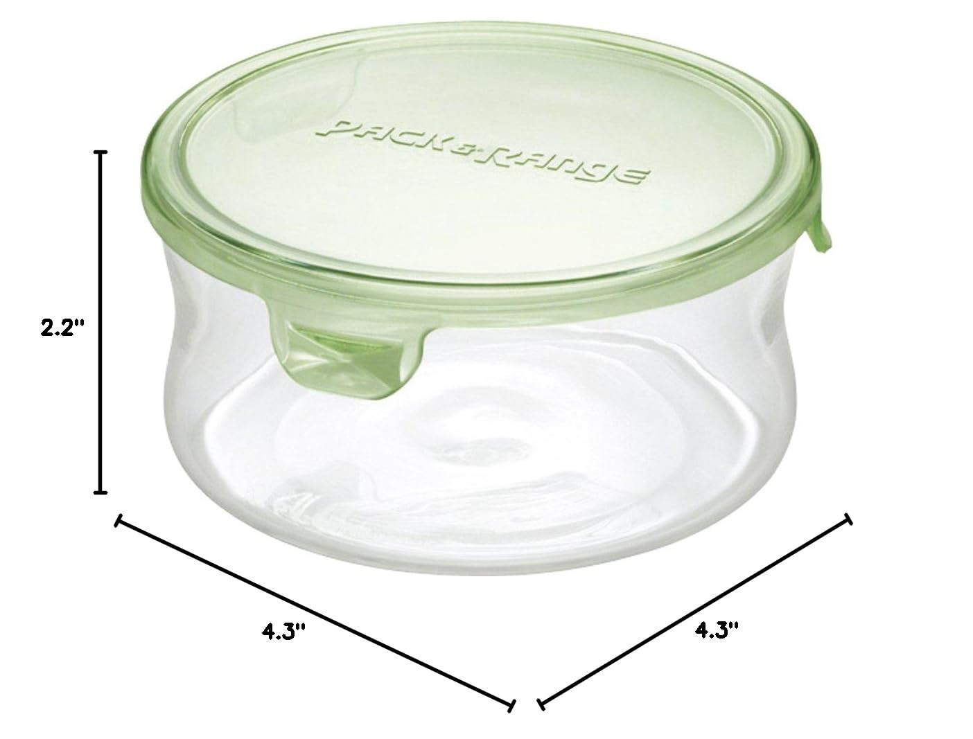 Iwaki KT7401-G Heat-Resistant Glass Food Storage Container, Green, Round, 12.8 fl oz (380ml) - Perfect for Rice, Meal Prep & Microwave Use - 1 Pair Pack