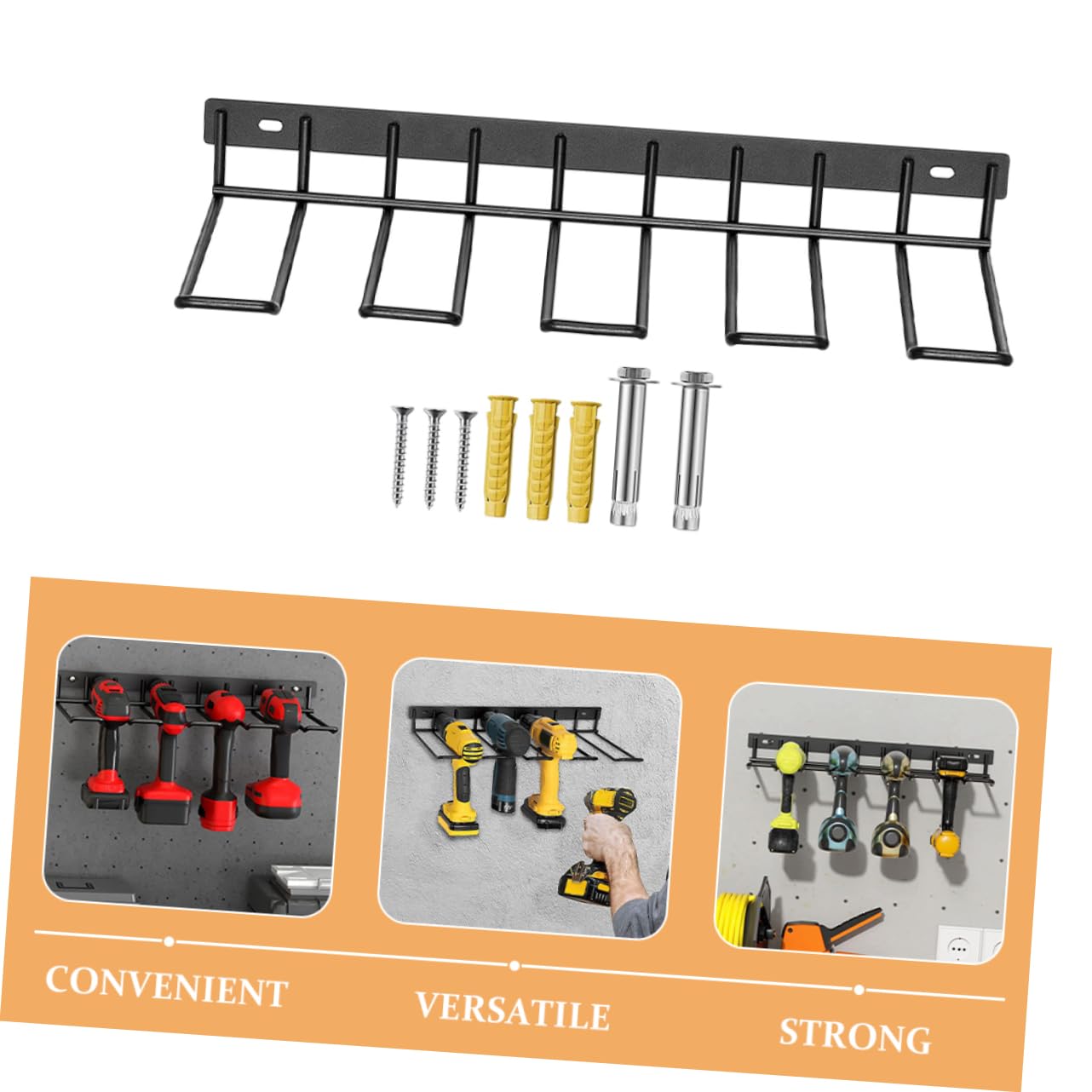 Jojofuny Electric Drill Storage Rack - Iron Tool Organizer for Cordless Drills & Power Tools - Workshop Use