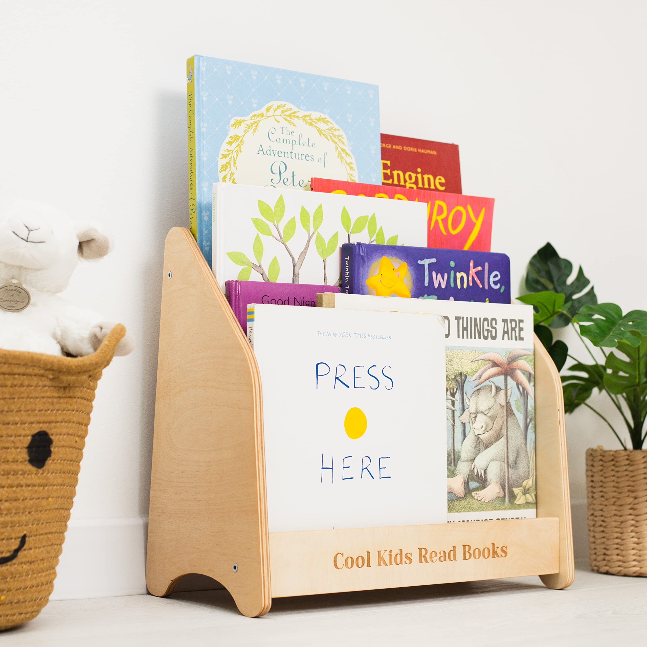 Montessori Bookcase for Kids - Wooden Bookshelf & Toy Storage Organizer for Toddler Room, Playroom & Nursery - Perfect Gift for 2nd & 3rd Birthday (Small, White) - Ideal for Reading Nook, Daycare & Homeschool Classroom Setup