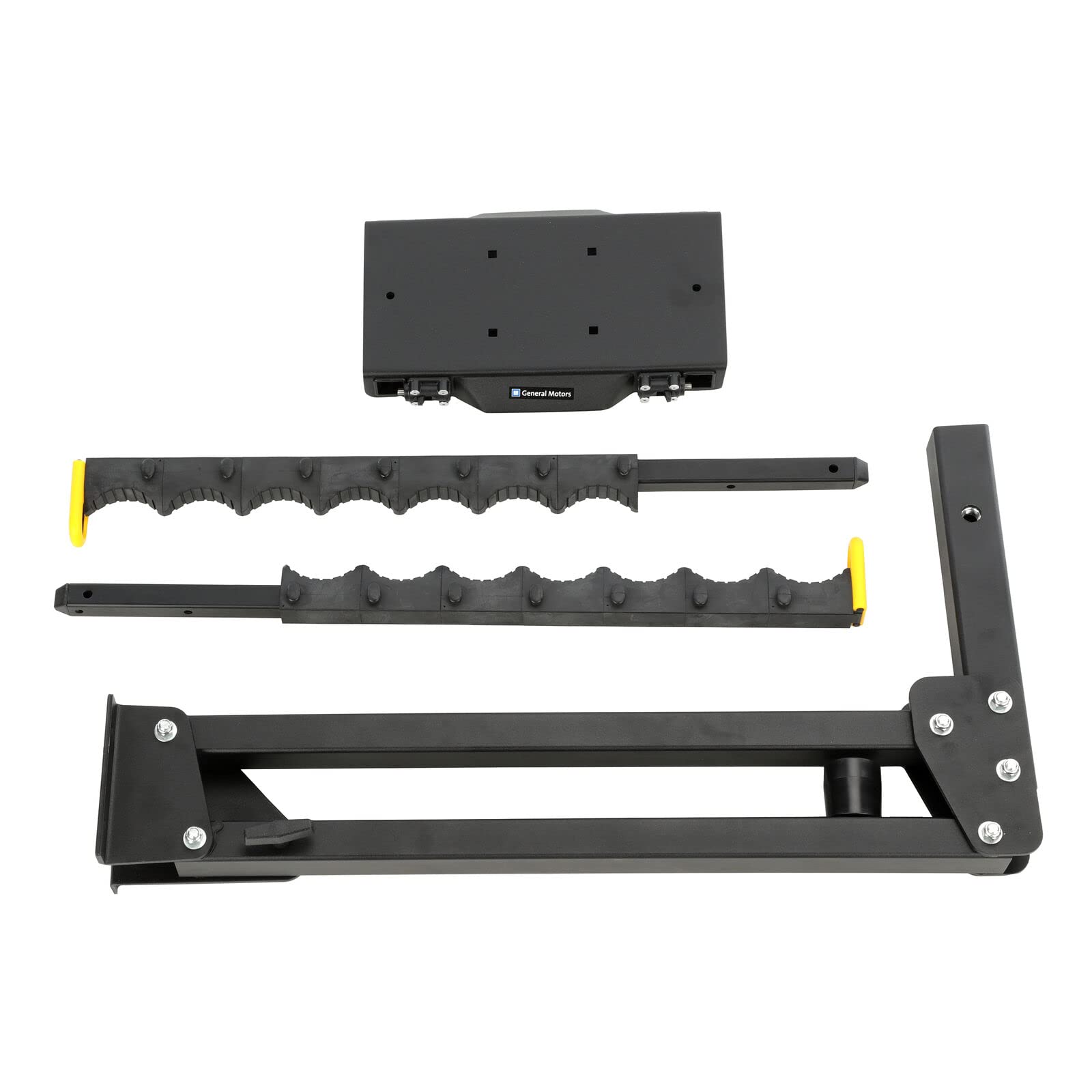 GM Accessories 12499171 Hitch-Mounted 4 Bike Bicycle Carrier Rack for SUV, Truck & Minivan - Heavy Duty Steel Frame for Secure Transport - Perfect for Road Trips, Camping & Outdoor Adventures