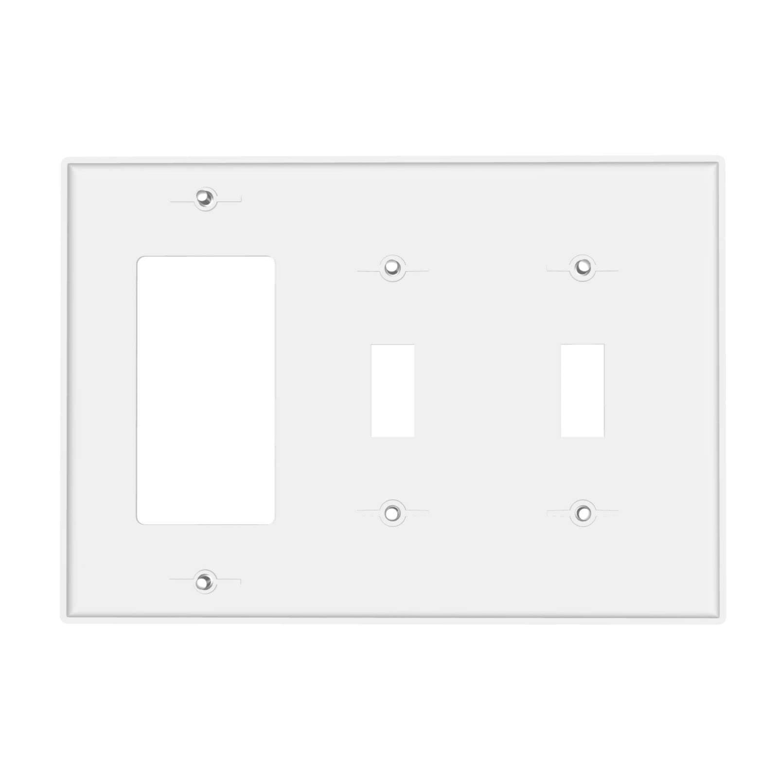Abstract Yellow Light Switch Cover - Decorative 3 Gang Double Toggle Rocker Wall Plate - Funny Faceplate (4.5