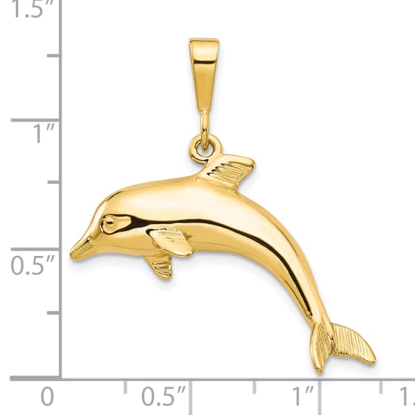 10K Solid Yellow Gold Sea Dolphin Necklace - Ocean Fish Pendant Charm for Women | Perfect Summer Beach Jewelry, Nautical Gift for Her, Birthday & Anniversary Present