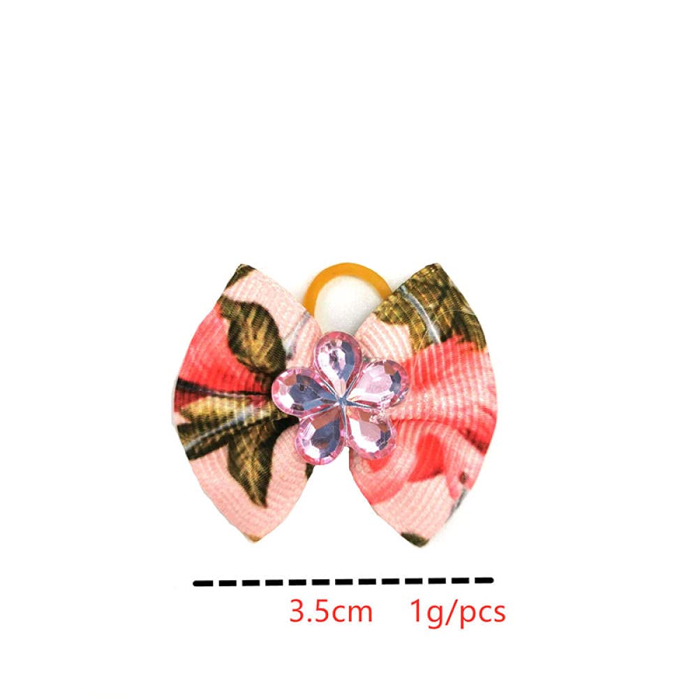 20PCS Handmade Dog Hair Bows & Clips - Pet Grooming Accessories for Small Dogs - Perfect for Parties & Daily Styling